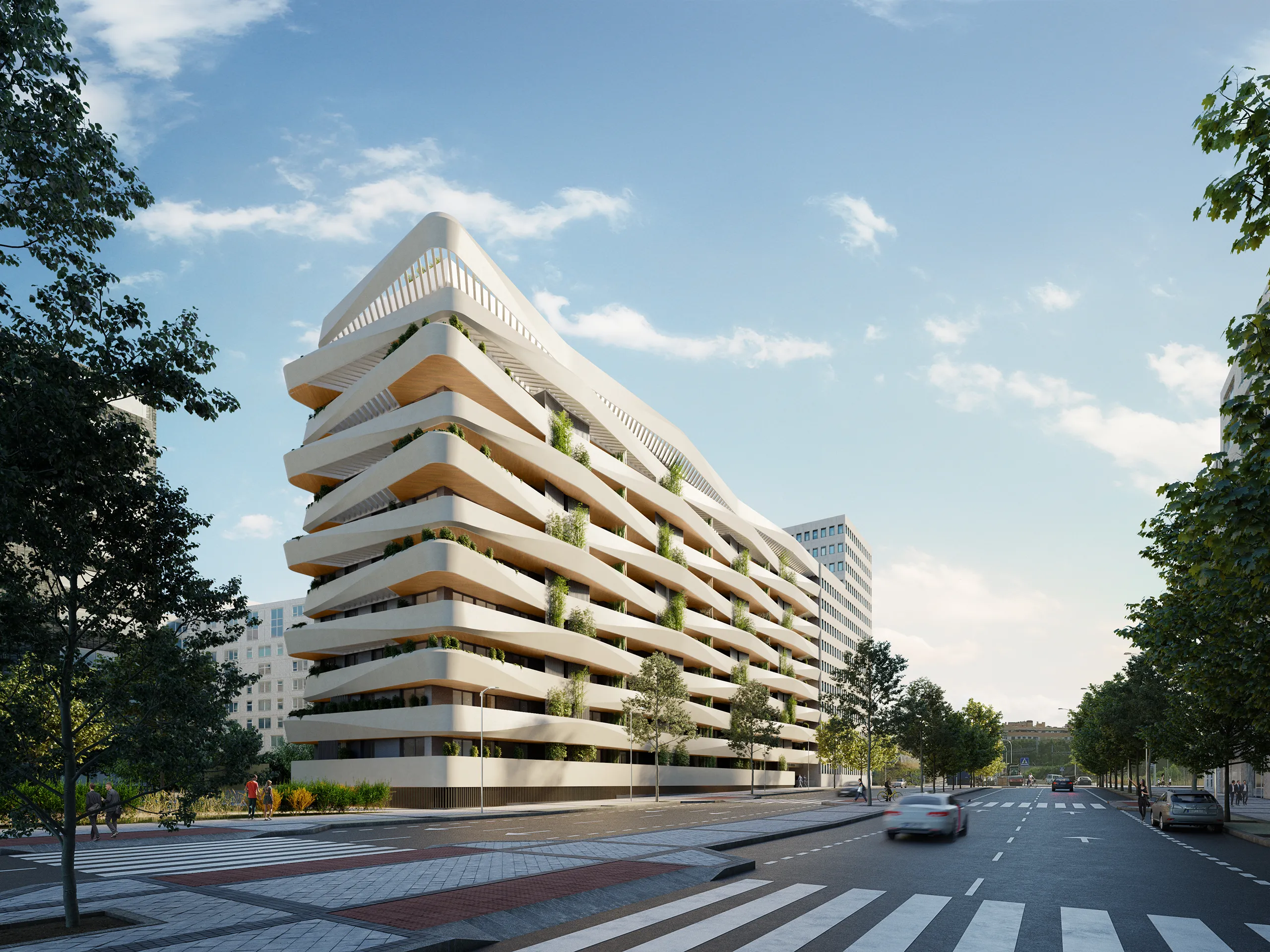 Mendez Alvaro Piso Madrid Madrid Fassade eye level Hyperrealistic Visualisation