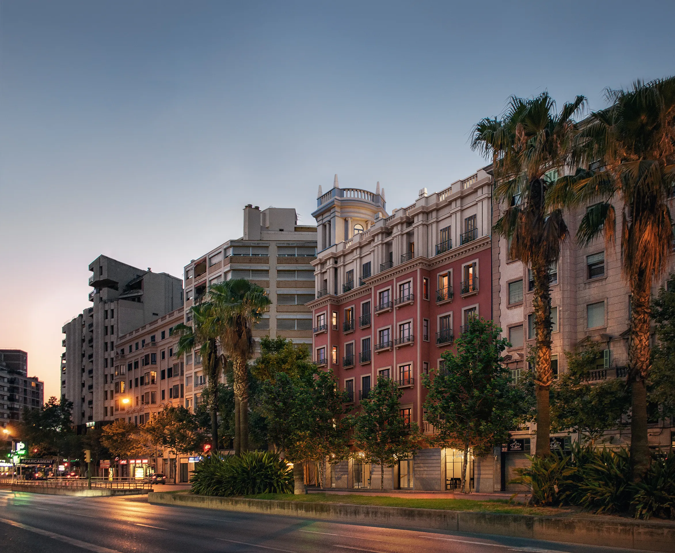 Comte Sallent Residences Palma Mallorca Fassade eye level Real Estate Visualization