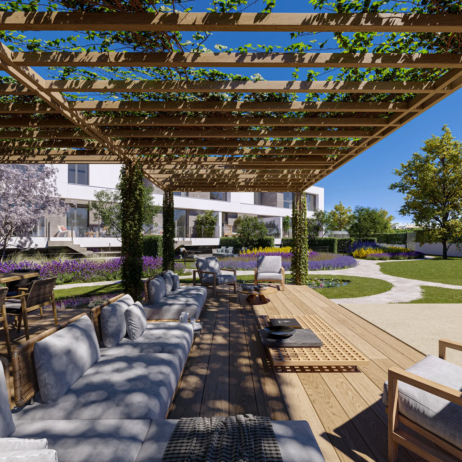 Ilex Adosado Colmenar Viejo Madrid Pergola Architectural Visualization