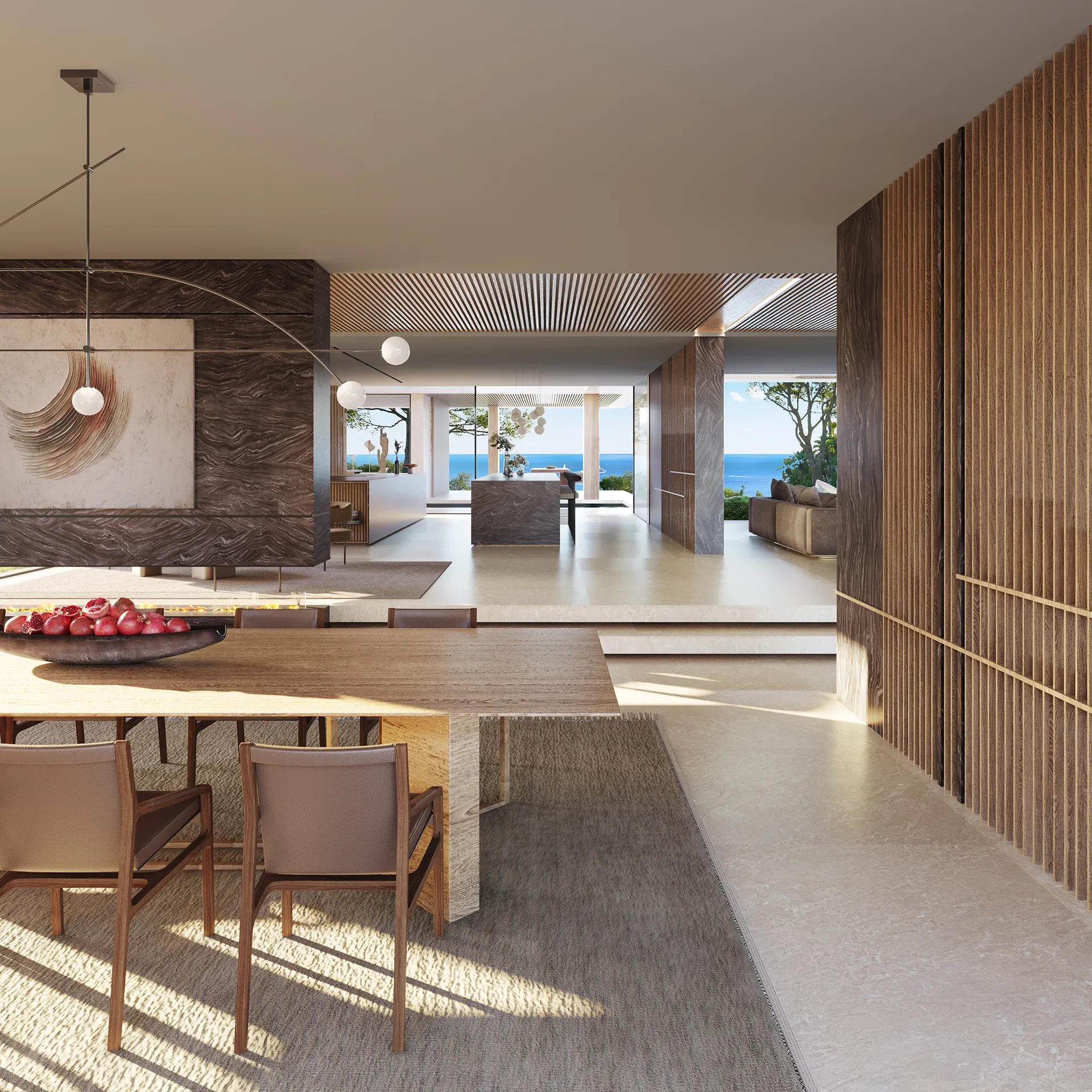 Estate Las Brisas Andratx Mallorca Dining 3D Photorealism