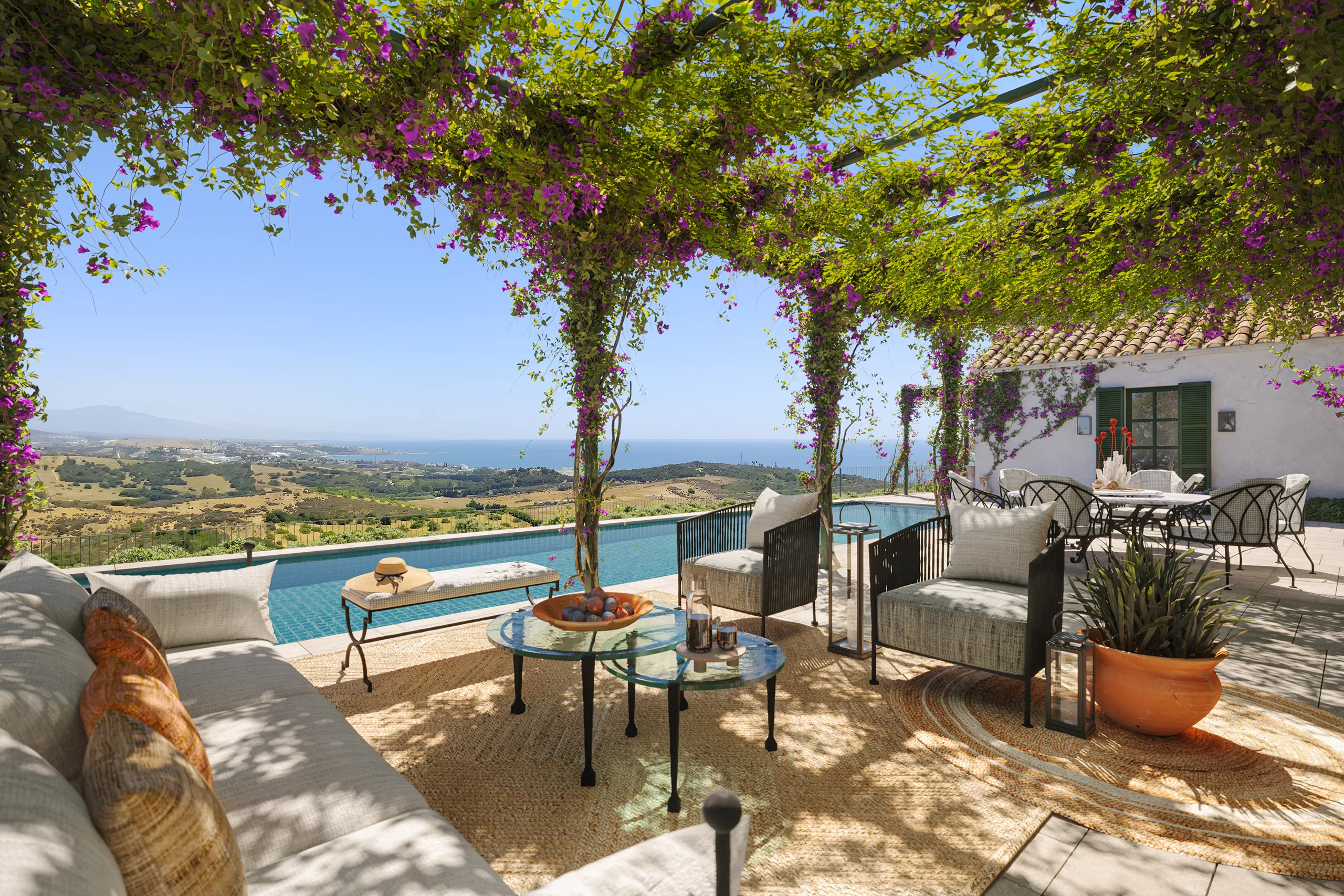 viviendas Finca Cortesin Marbella terraza Inmobiliario virtual tour