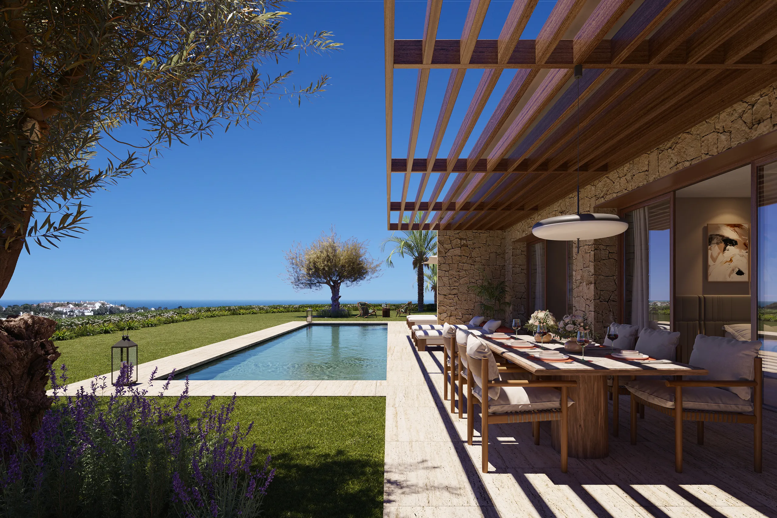 Mirador Apartment Finca Cortesin Marbella Garden Architectural 3D