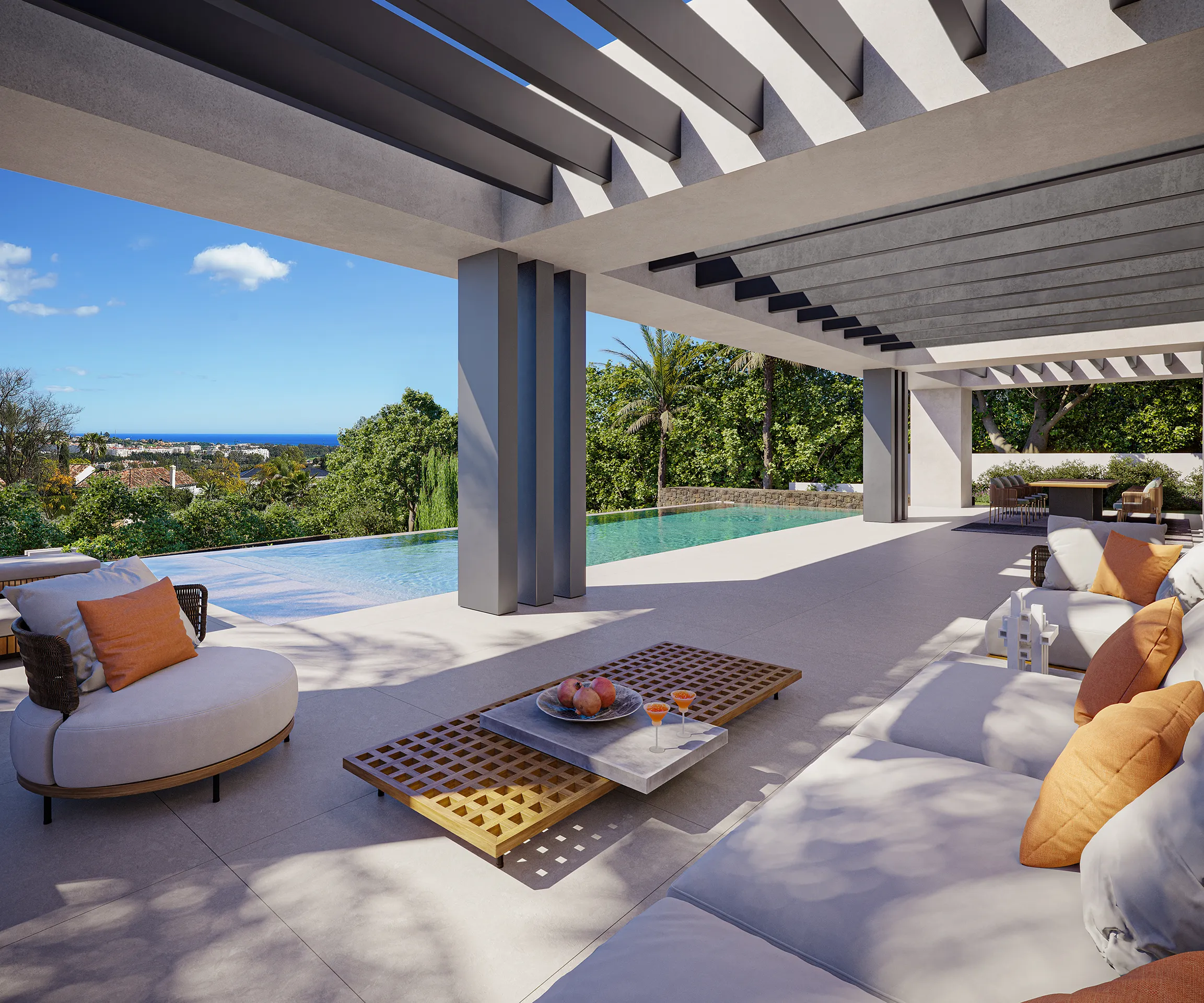 House Marbella Pergola Real Estate Renders
