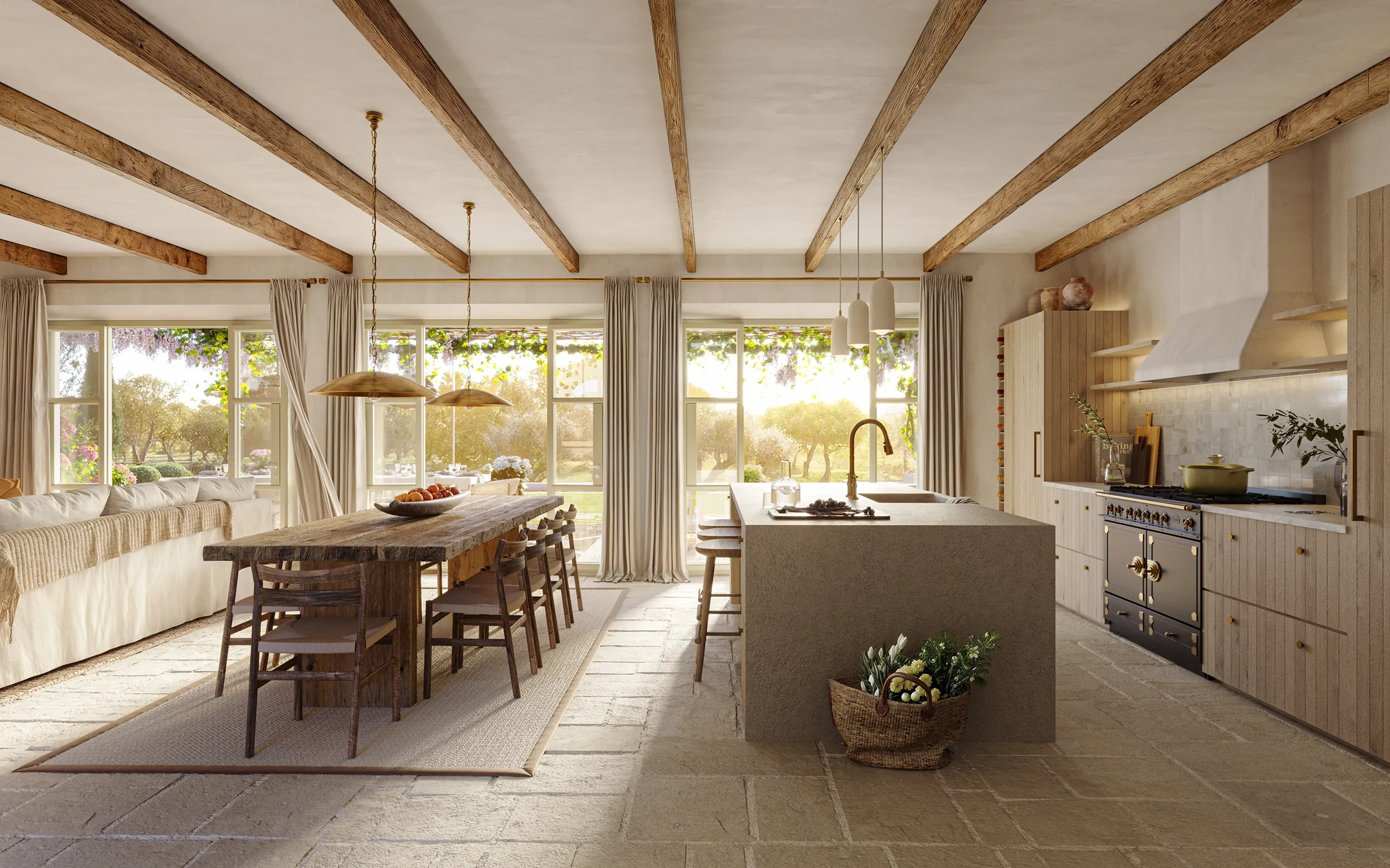Villa Sta Maria Mallorca cocina Inmobiliario virtual tour