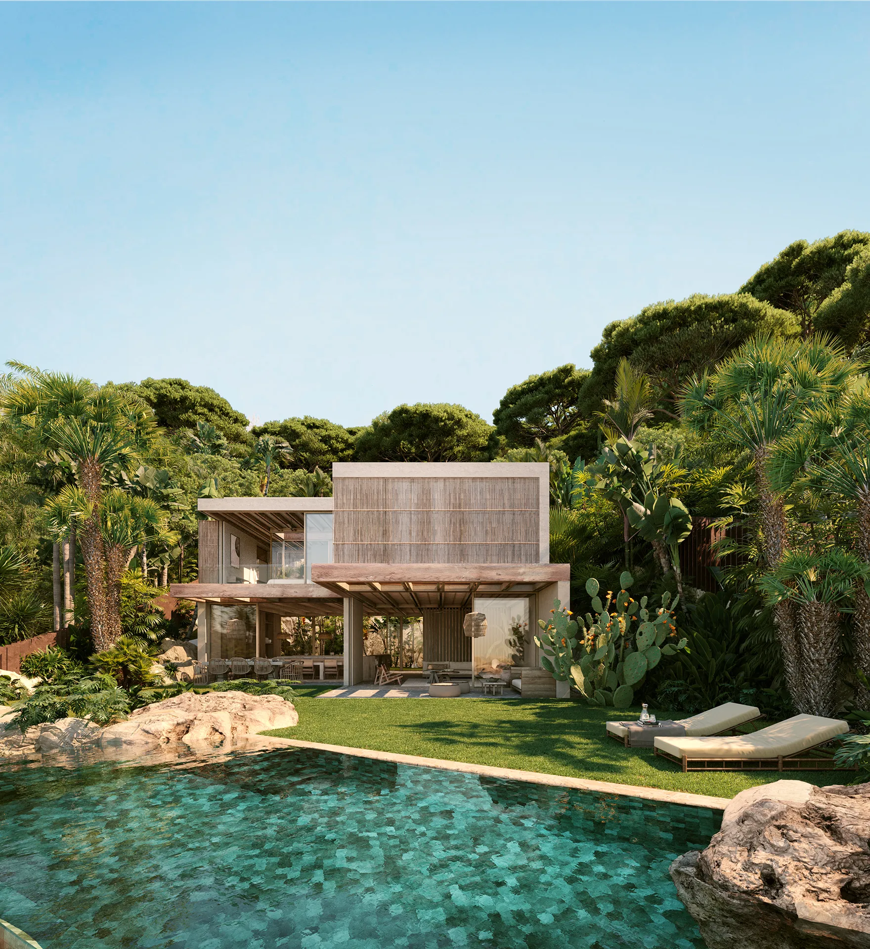 Villa Sunset Andratx Mallorca Pool 3D Architecture