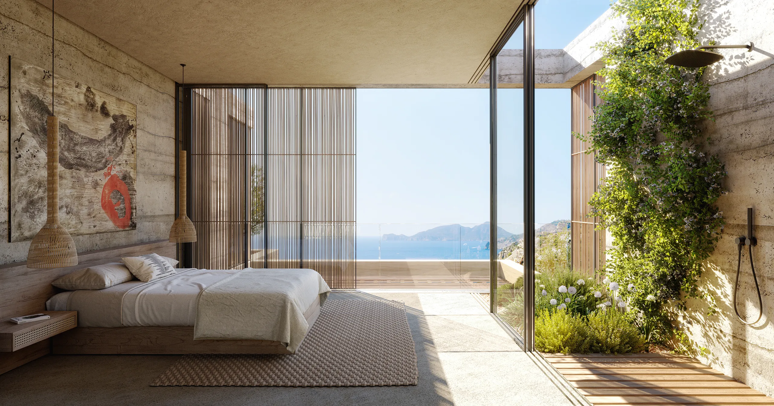Villa Port Dandratx Mallorca Living architectural rendering