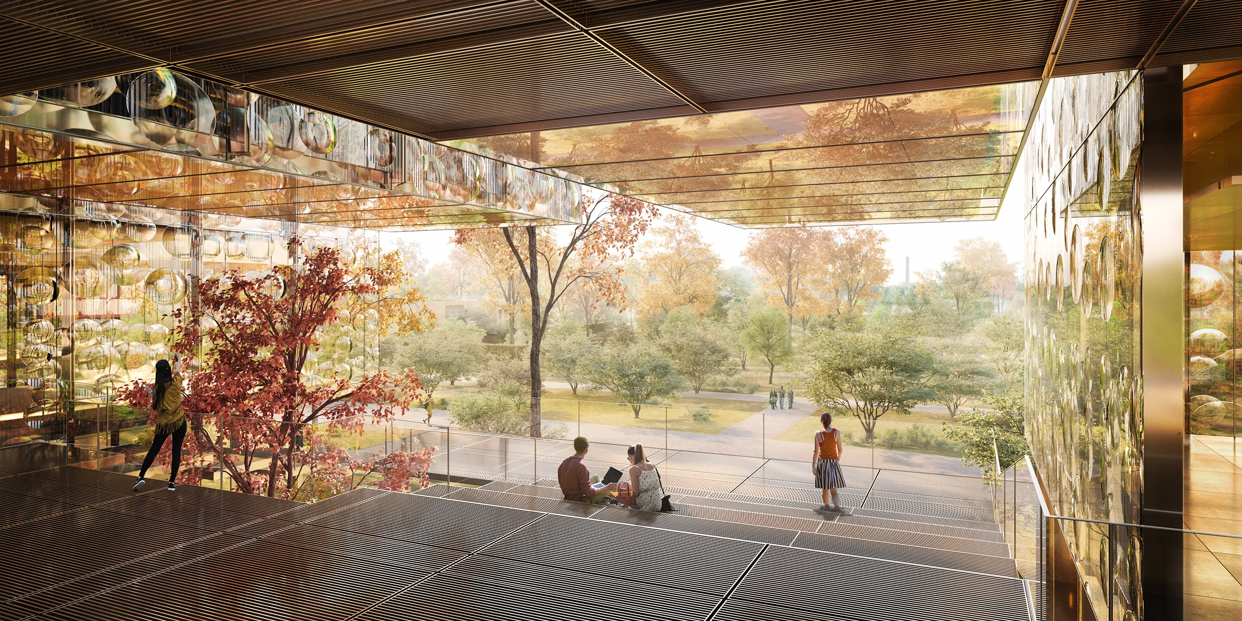 Sede Agbar Oficinas Centrales Barcelona Zonas comunes visualizacion arquitectonica
