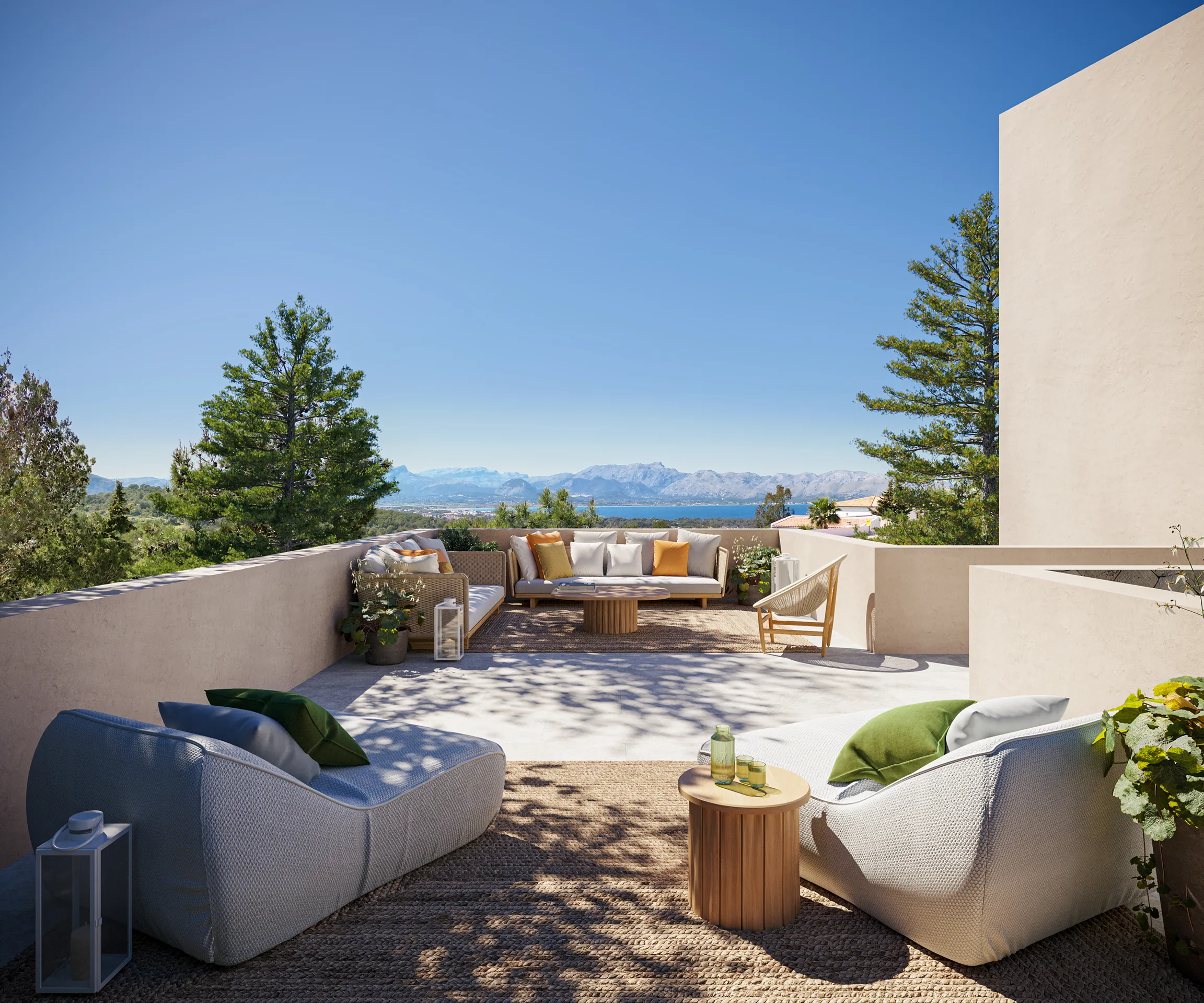 House Alcudia Mallorca Garden Architecture Visualisation