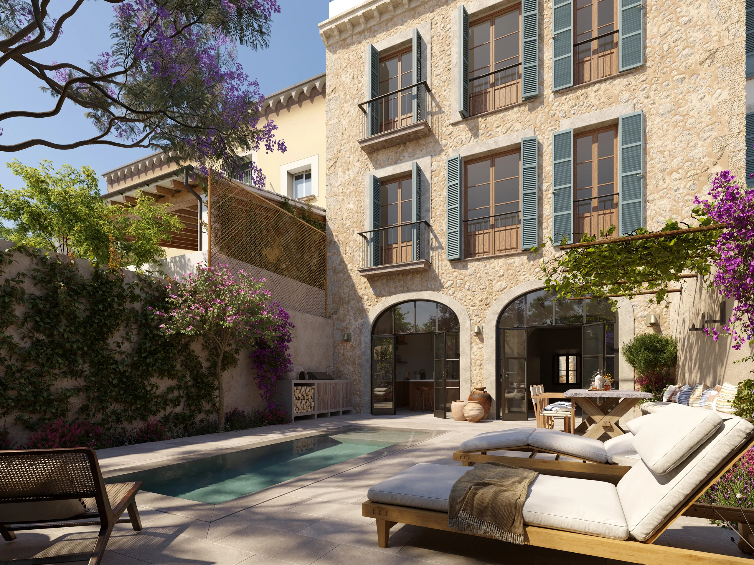 House Berrow Soller Mallorca Fassade eye level photorealistic visualization