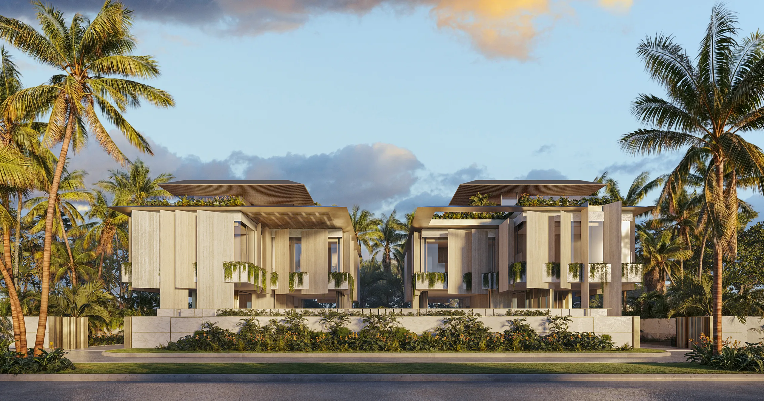 Villa La Mer Dubai Fachada Inmobiliario Renders