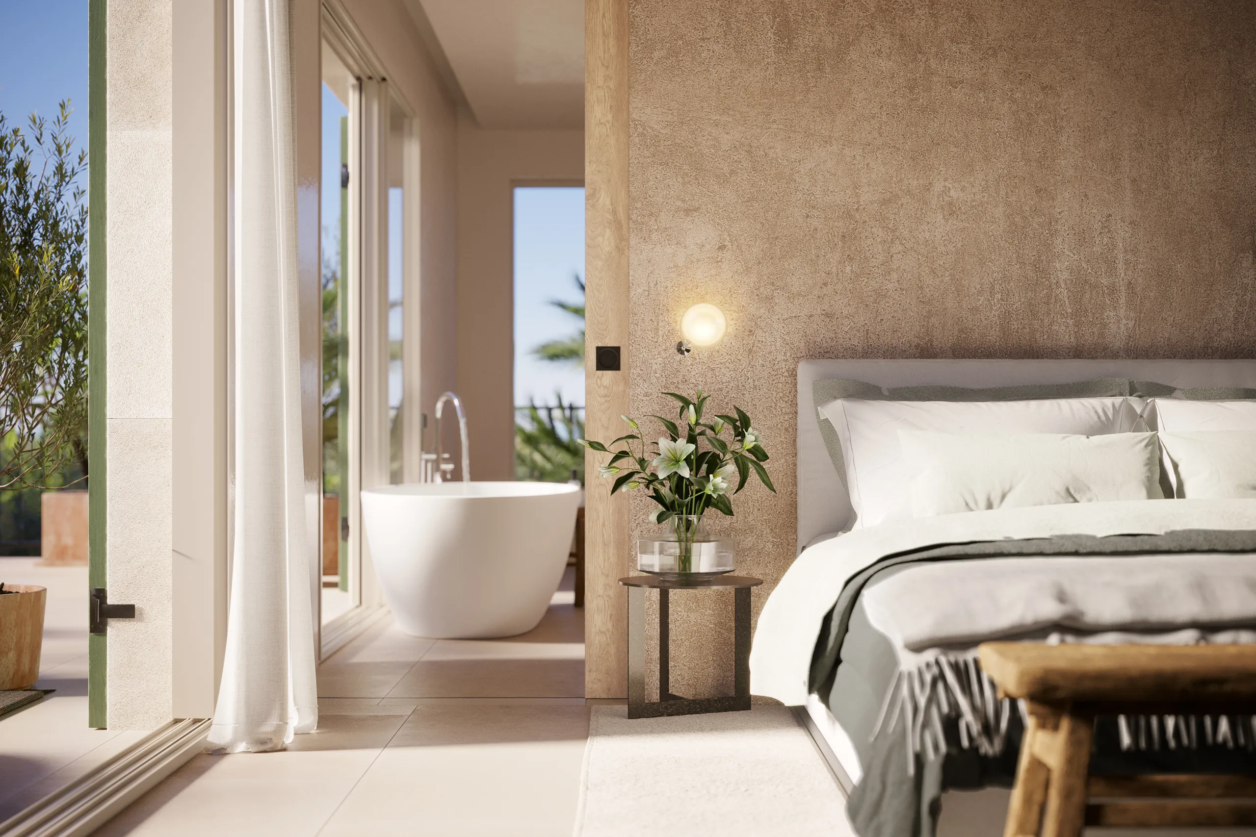 House Santanyi Mallorca Bedroom Renderings of Architecture