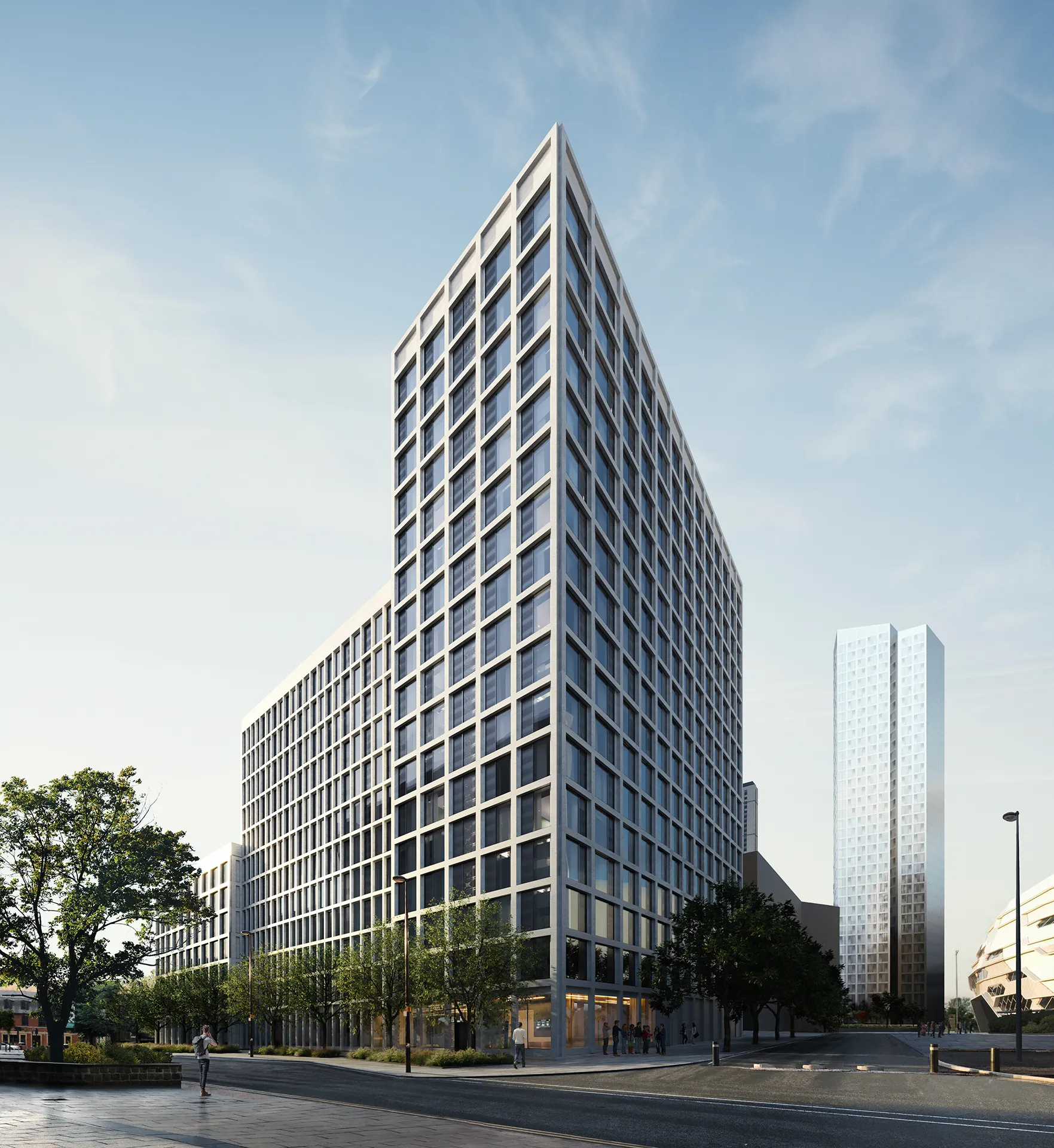 Residences Merrion Manchester Uk Fassade eye level Property Branding 3D