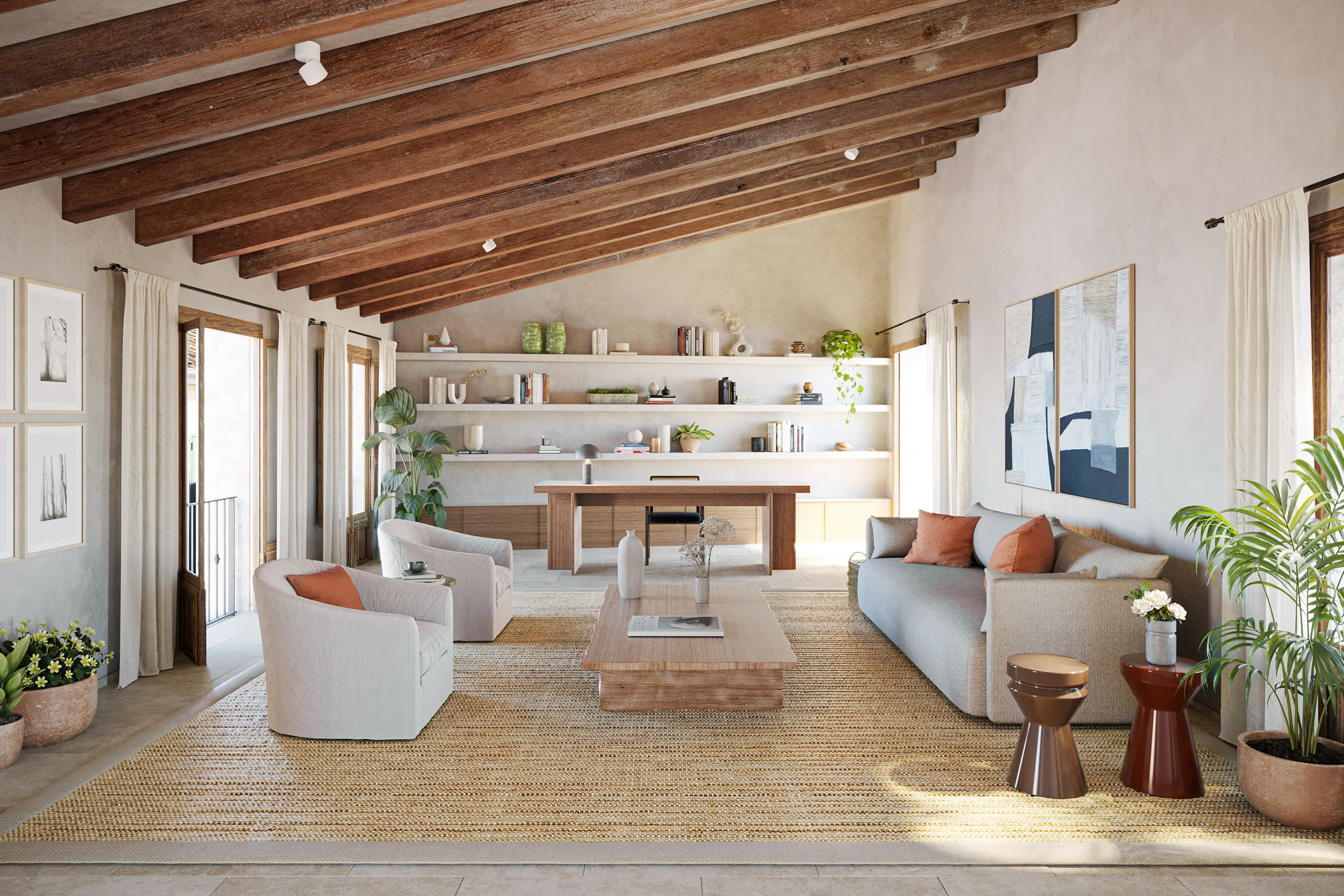 Casa Soller Mallorca sala estar Branding Inmobiliario