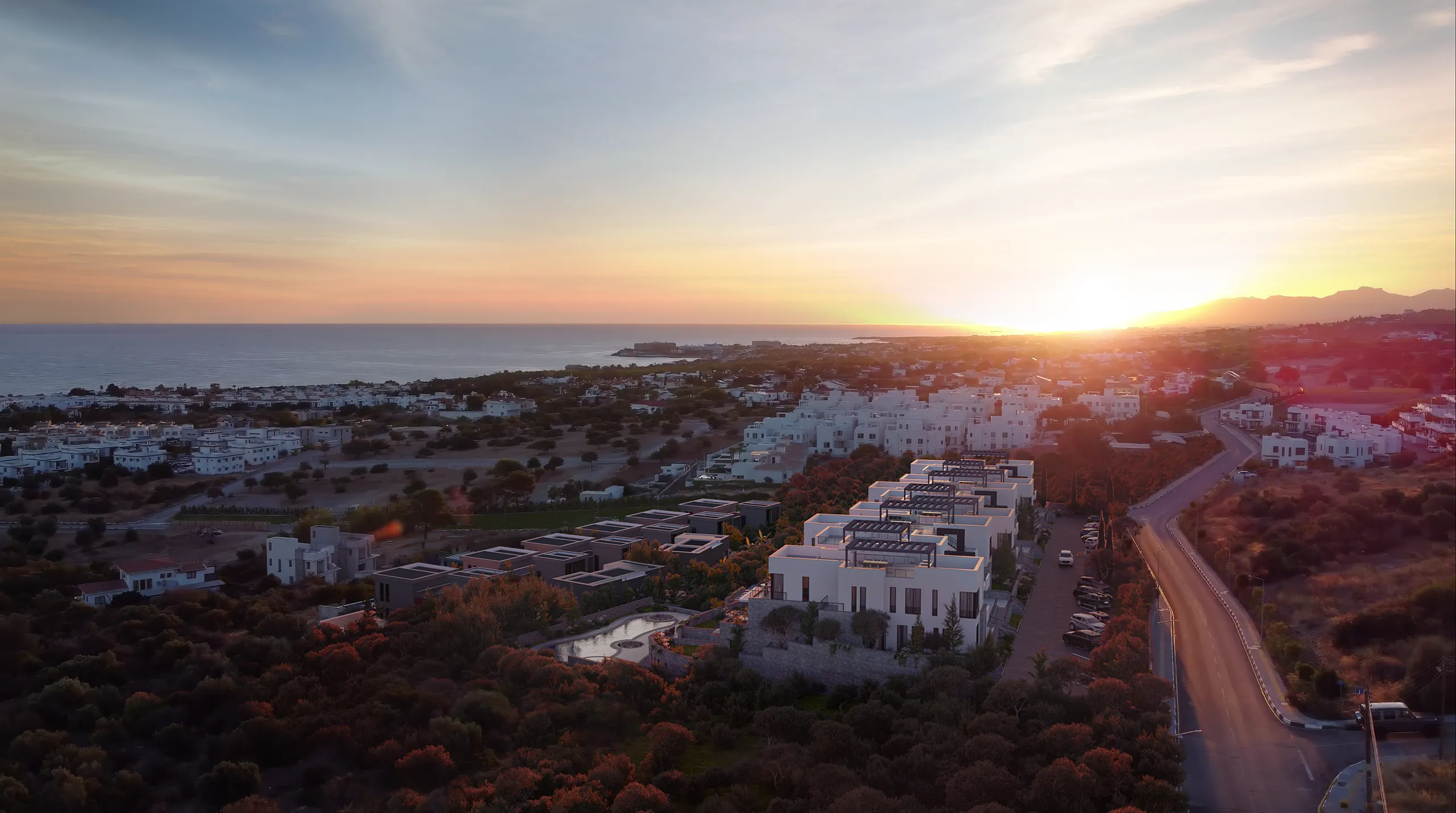 Terra Hill Alsancak Cyprus Vista aerea Visualizacion arquitectonica