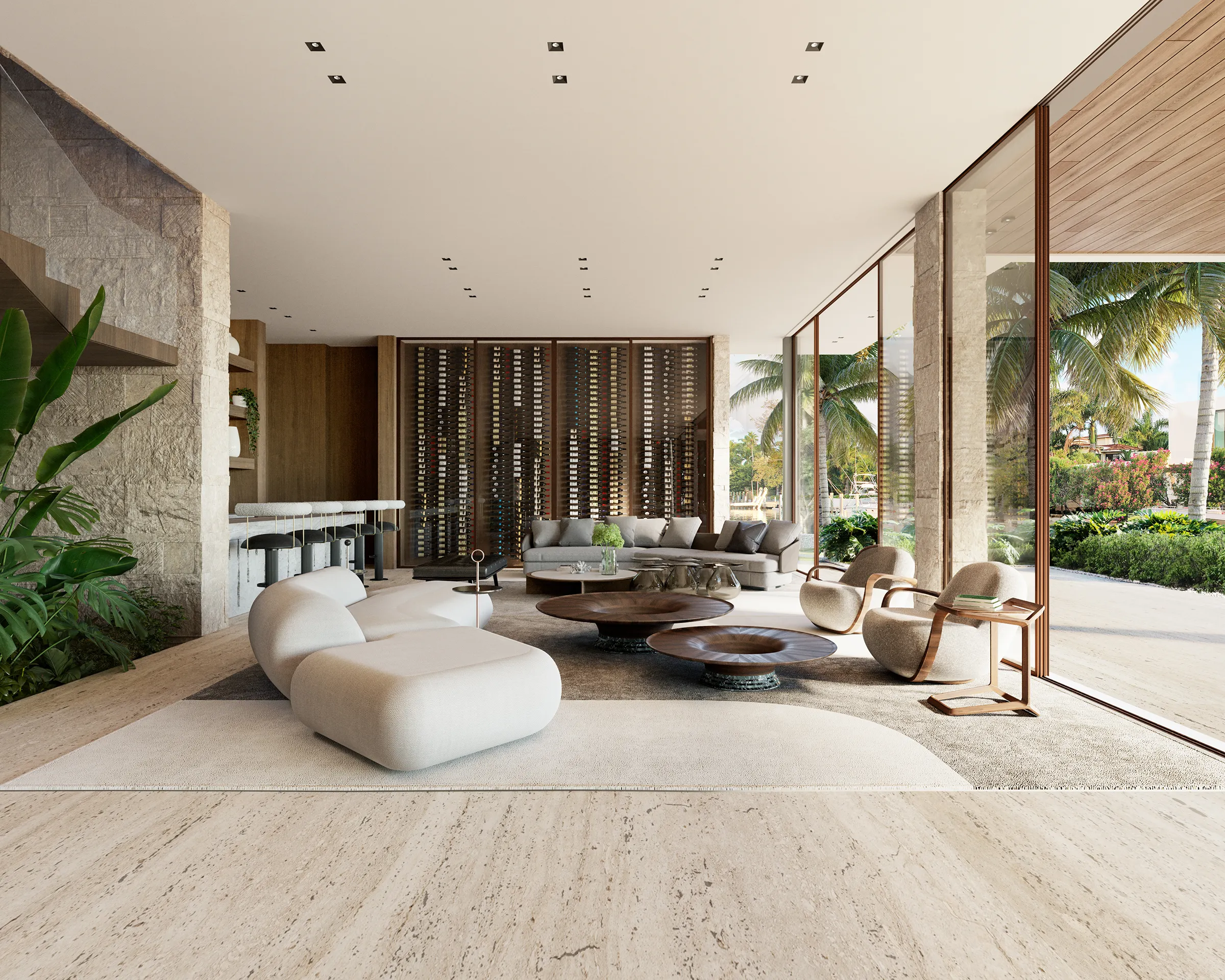 House Miami Usa Living Hyperrealistic Visualization