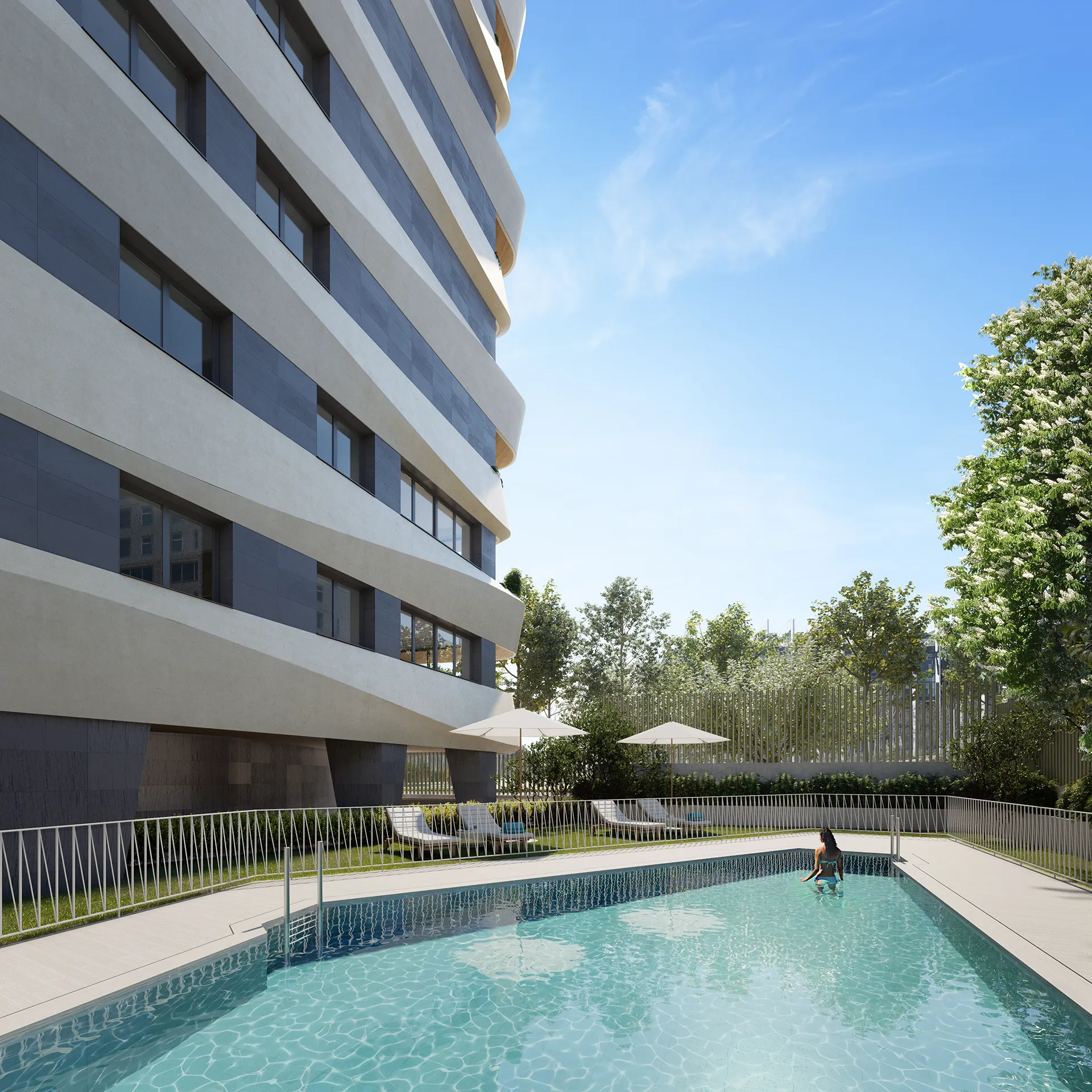Mendez Alvaro Piso Madrid Madrid Pool Hyperrealistic Cgi