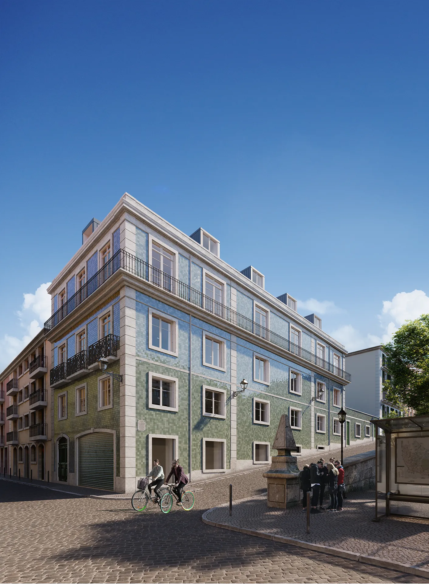 Pinheiro Residences Lisboa Portugal Entrance Architectural Renders