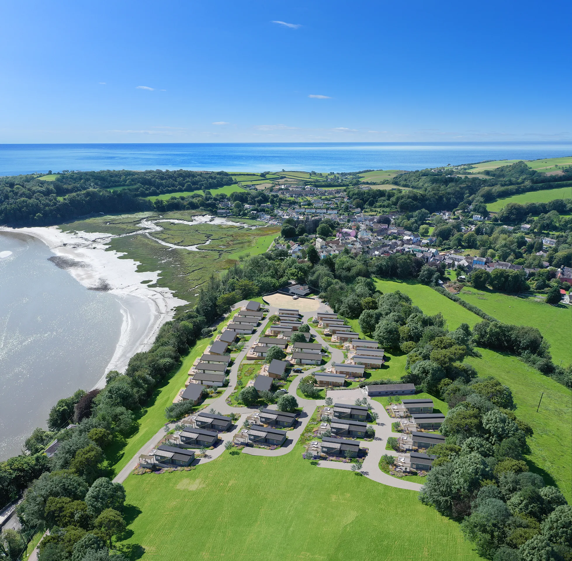 Lodge Dylan South Wales Uk Aerial view Hyperrealistic Rendering