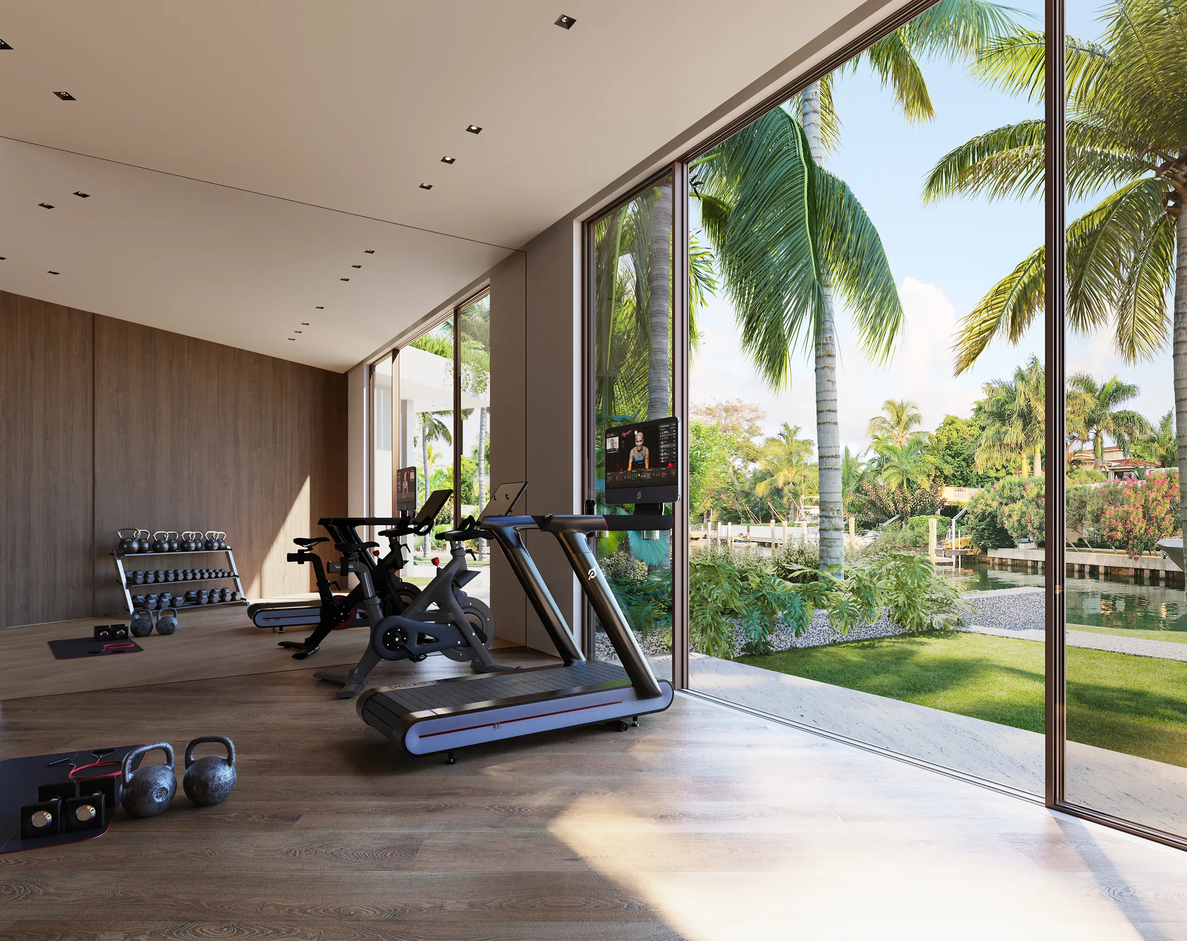 House Miami Usa Gym Hyperrealistic 3D