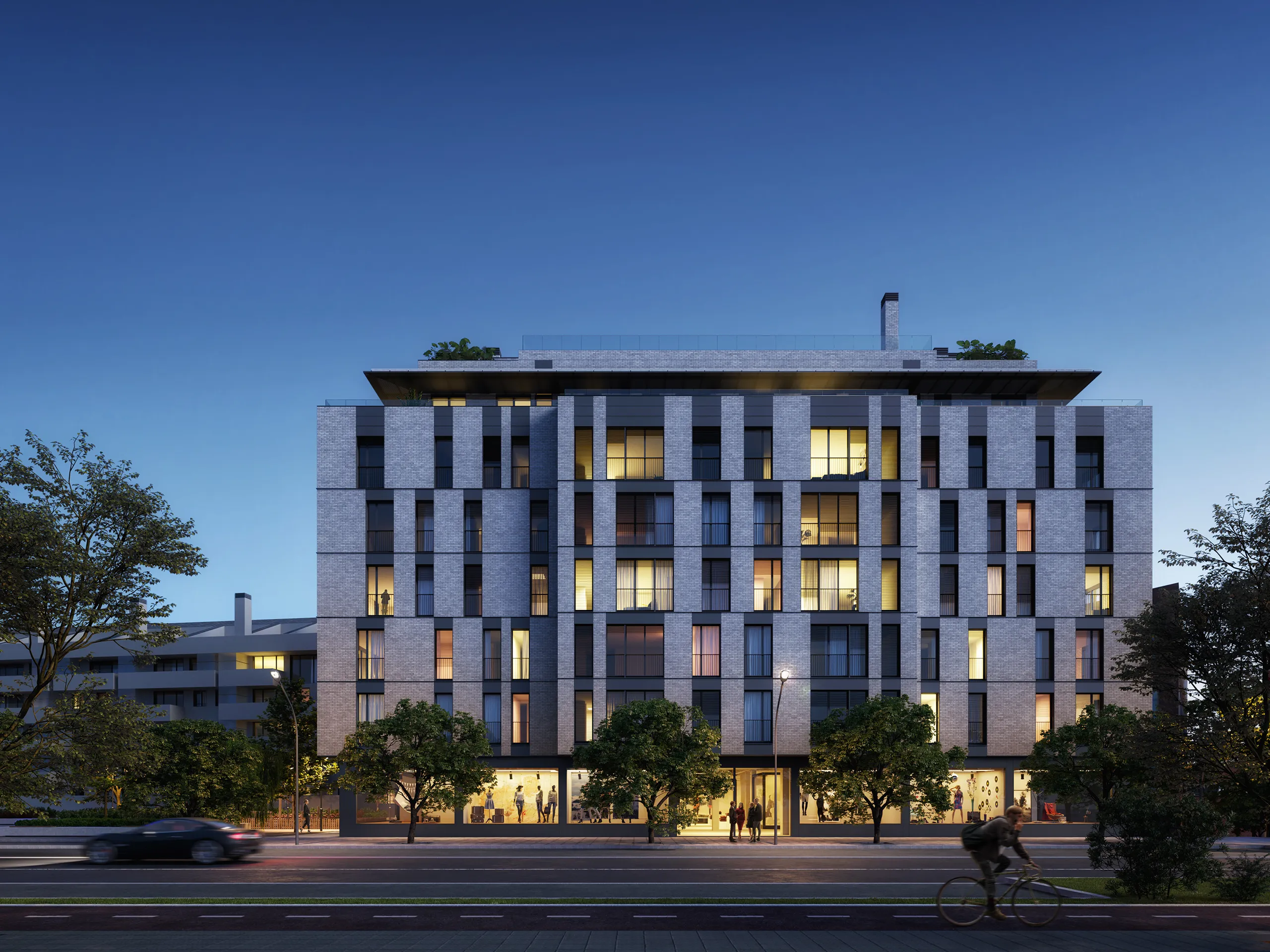 Viviendas Coslada Madrid Fassade eye level Architectural Visualization