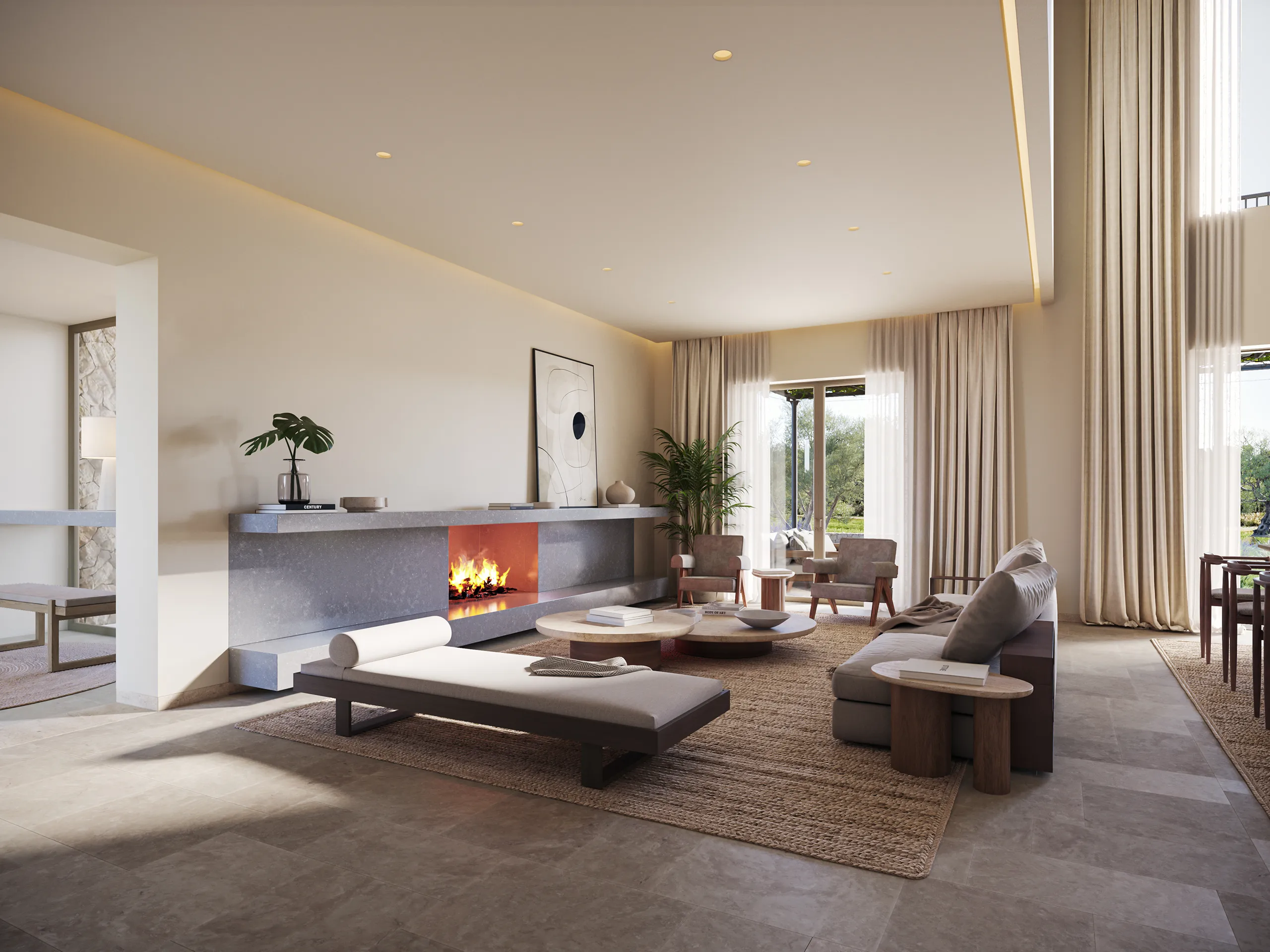 Finca Santanyi Mallorca Living Architectural Visualization
