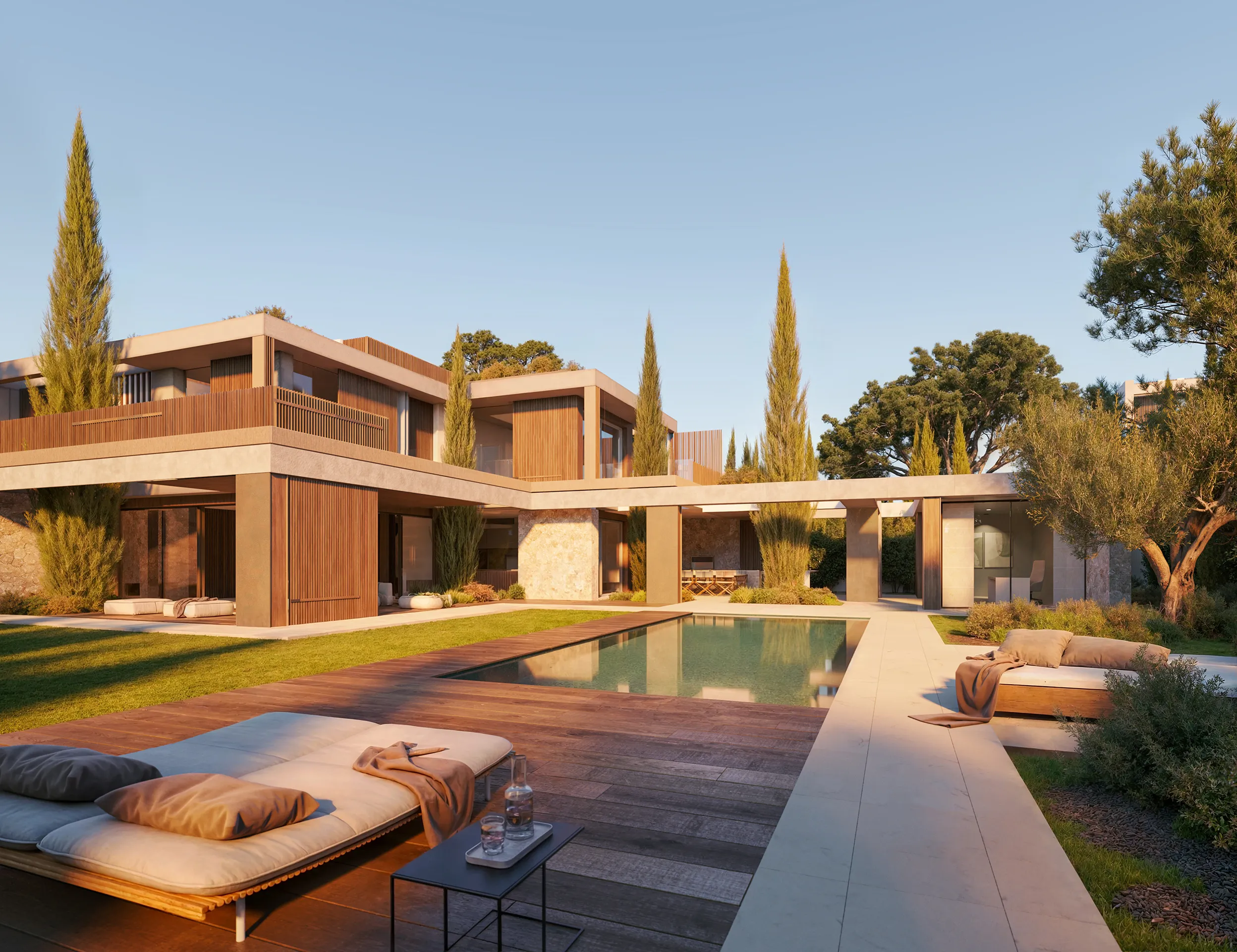 Villa Cala Falco Mallorca piscina Visualizacion arquitectonicas