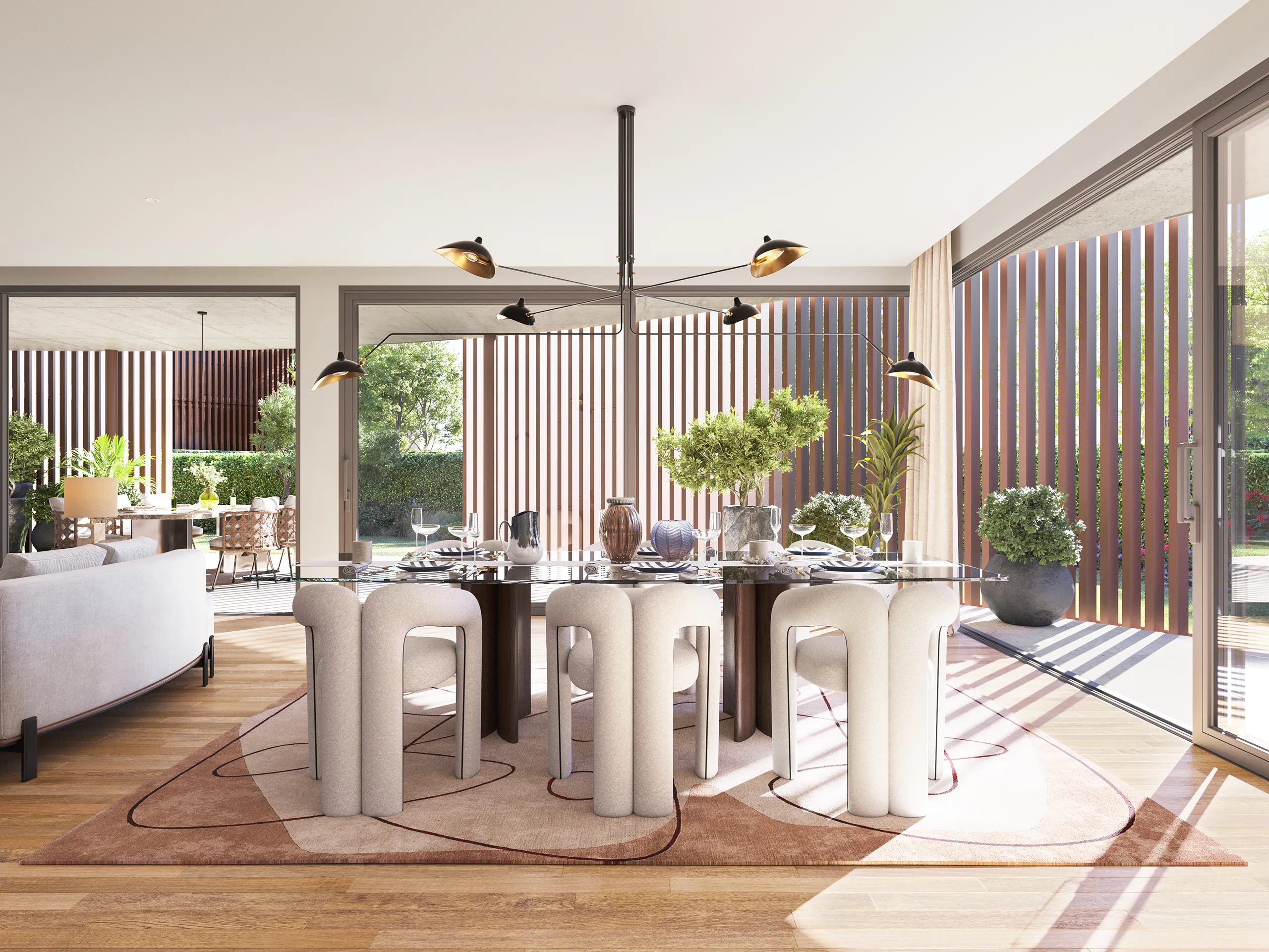 Viviendas Aravaca Madrid sala estar Branding Inmobiliario Renders