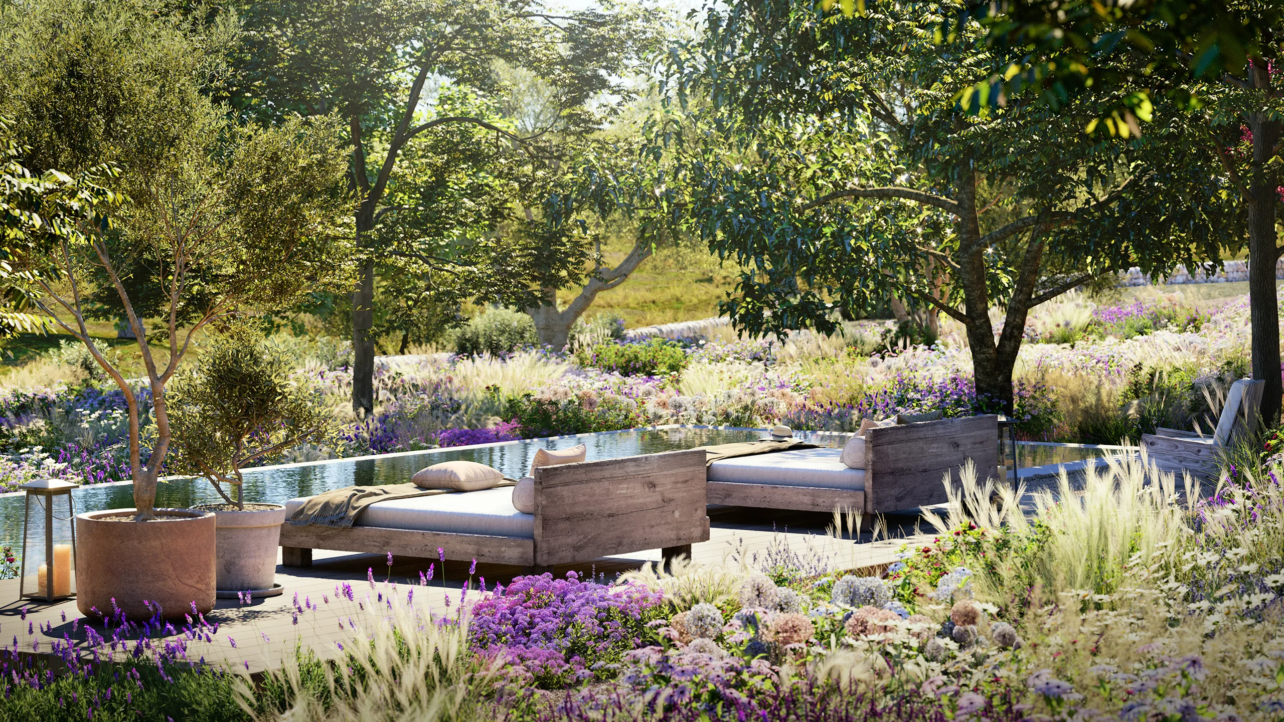 Villa Ibiza jardin Visualizacion arquitectonicas