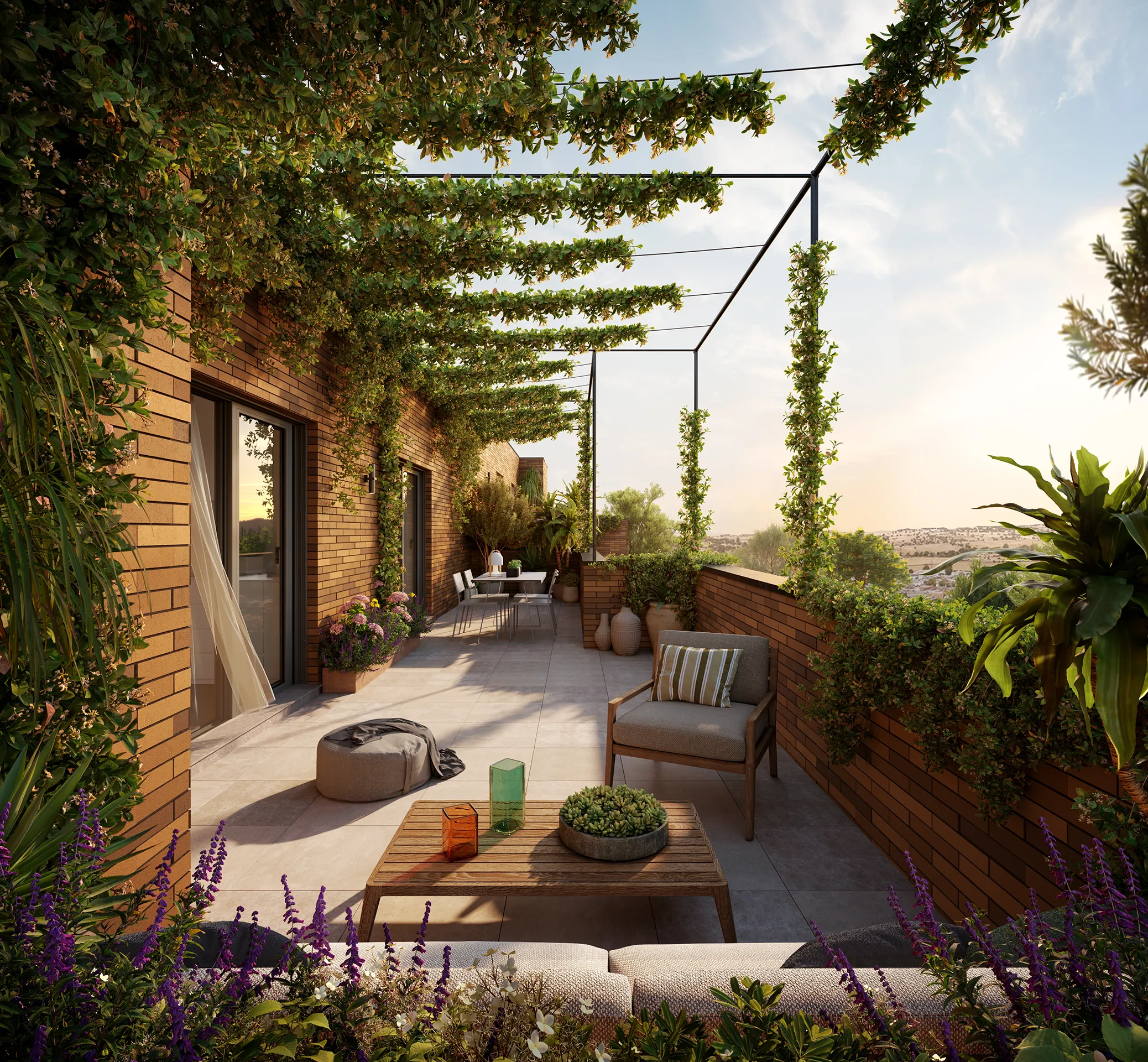 Ilex Piso Colmenar Viejo Madrid Pergola real estate renders