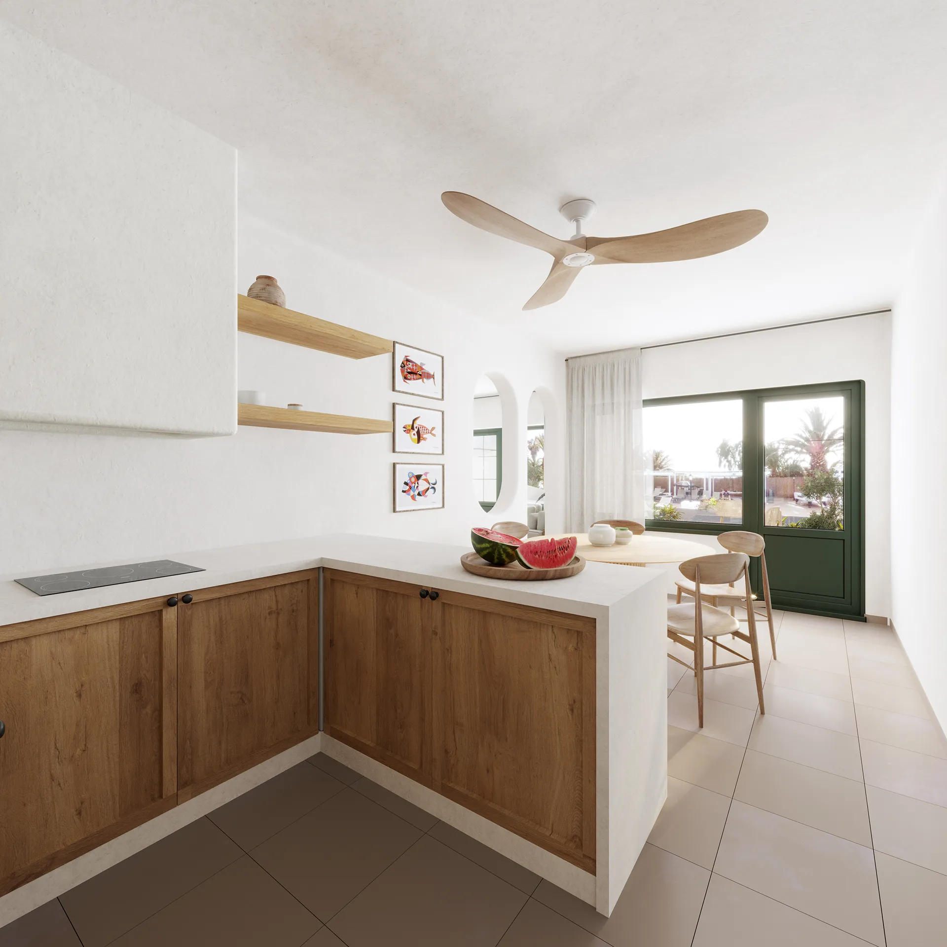 Club Hotel Lanzarote Spain cocina Visualizacion fotorrealista