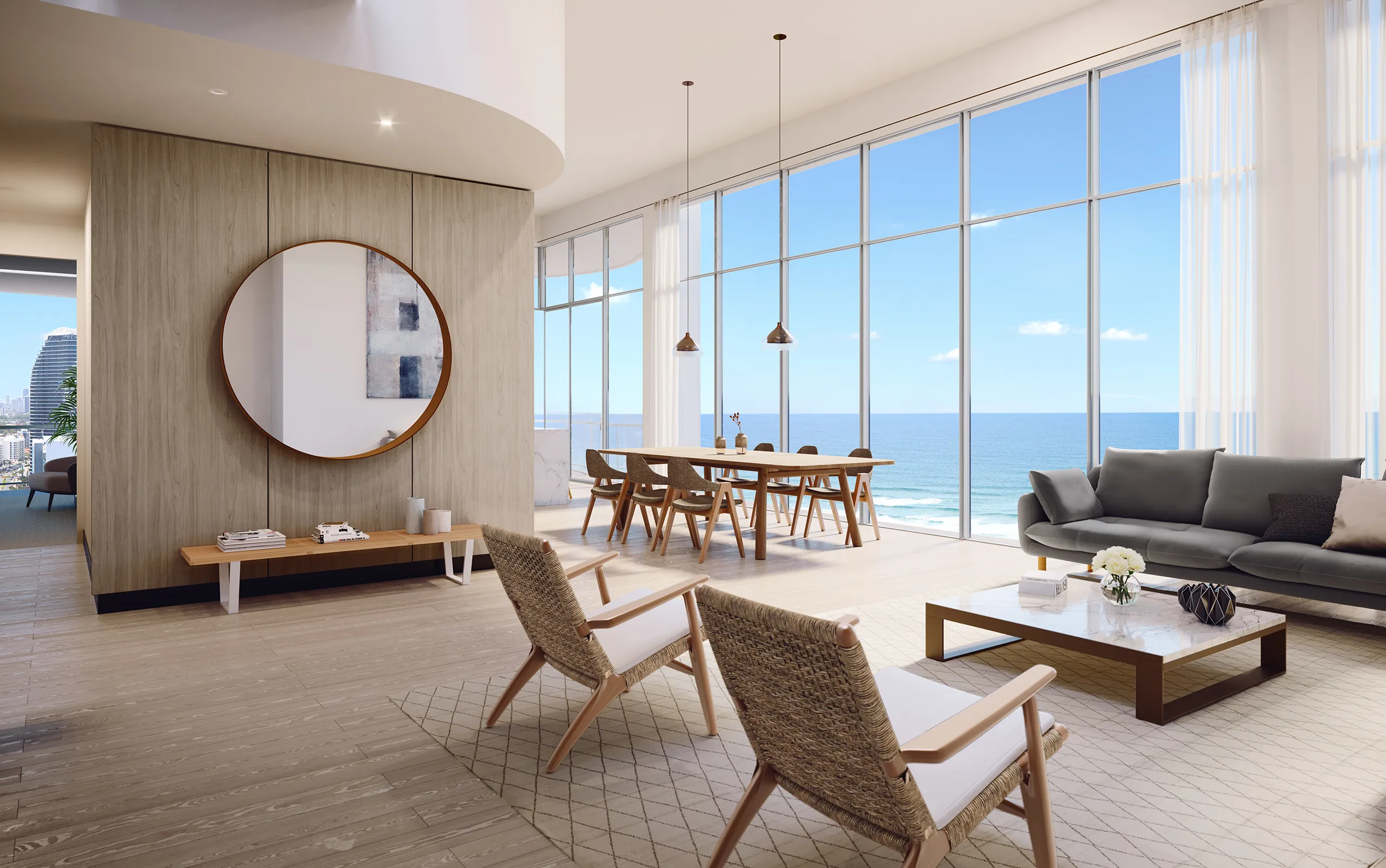 Mermaid Apartment Gold Coast Australia Living Architectural Cgis