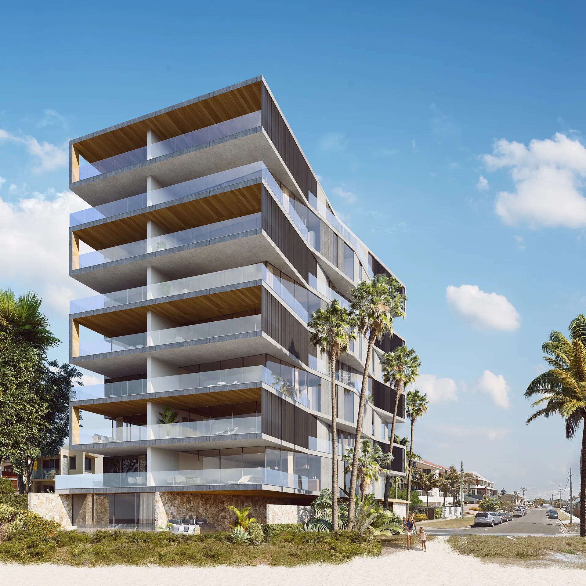 viviendas Palm Beach Gold Coast Australia Fachada Tour Virtual fotorrealista
