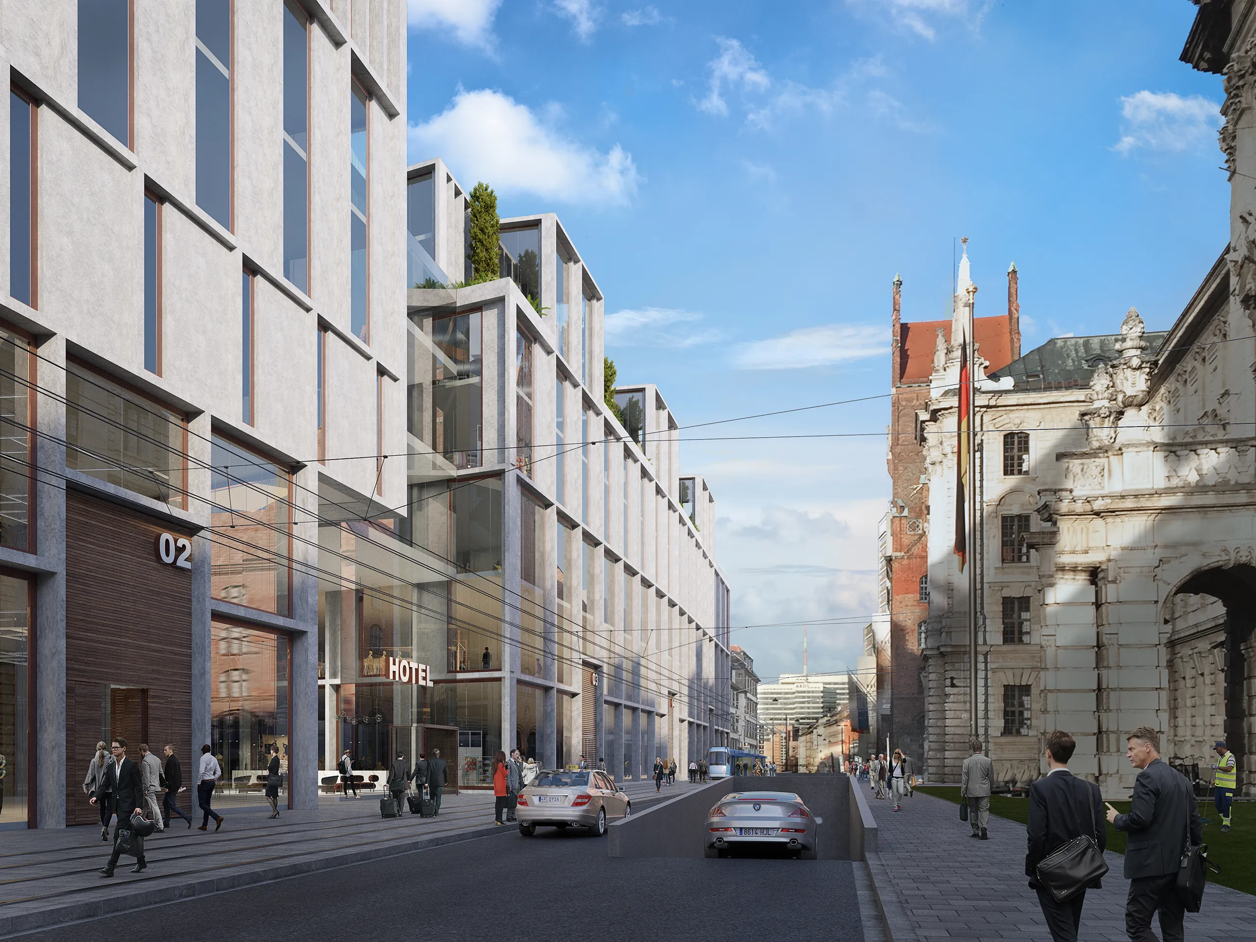 Karstadt Office Munich Germany Fassade eye level Real Estate 3D