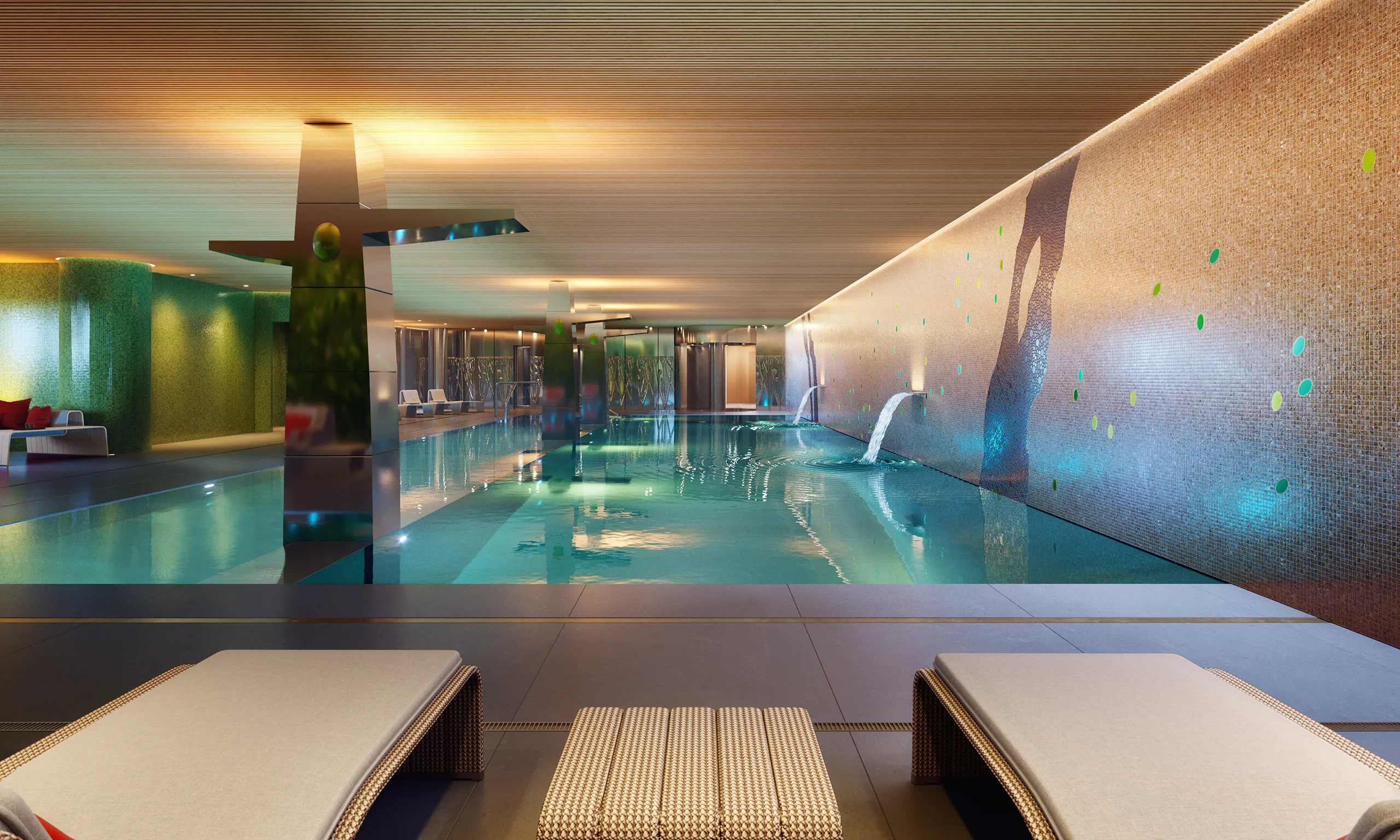 Residence Bertrange Luxemburg Interior Pool architectural cgi
