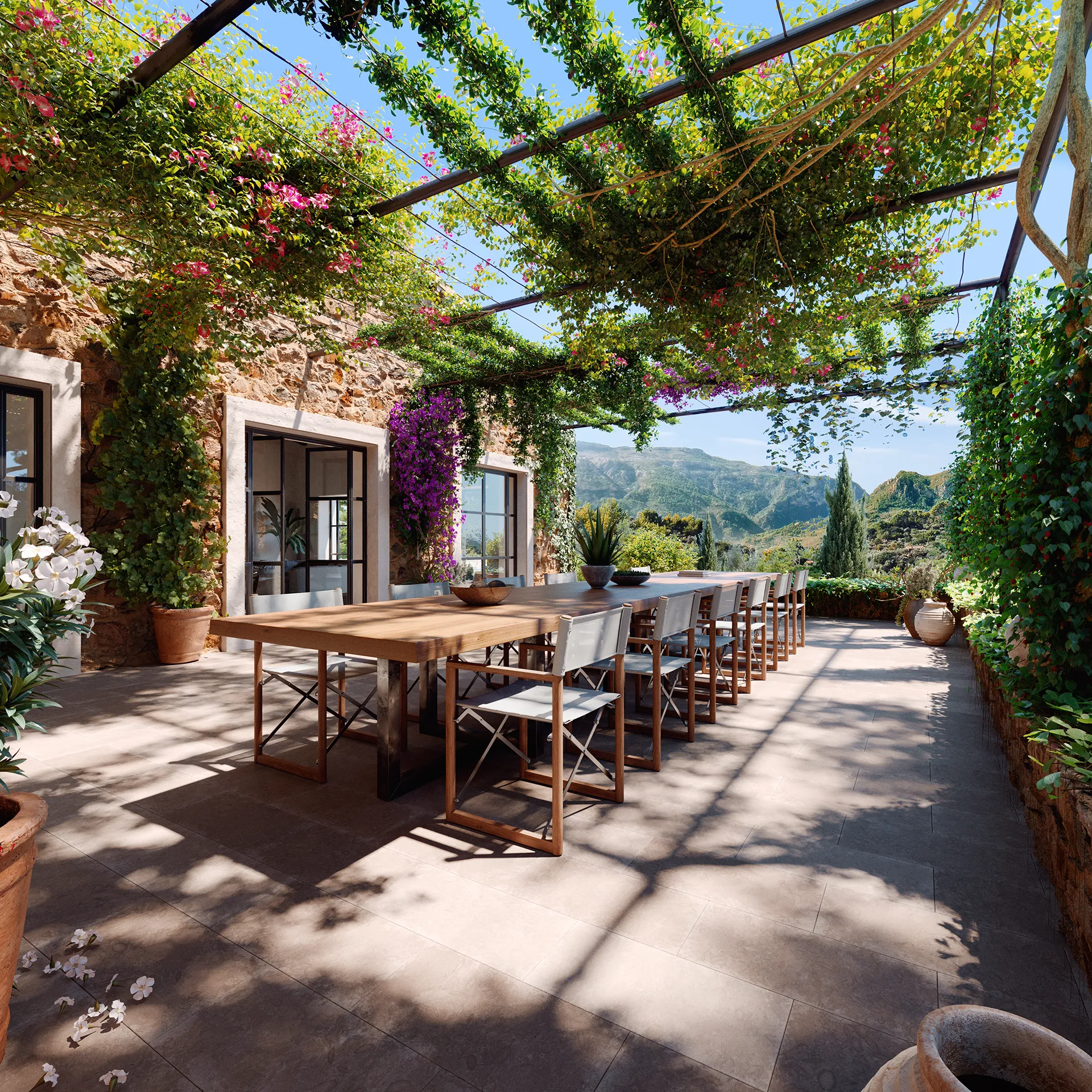 Villa Soller Mallorca Pergola Architectural renders