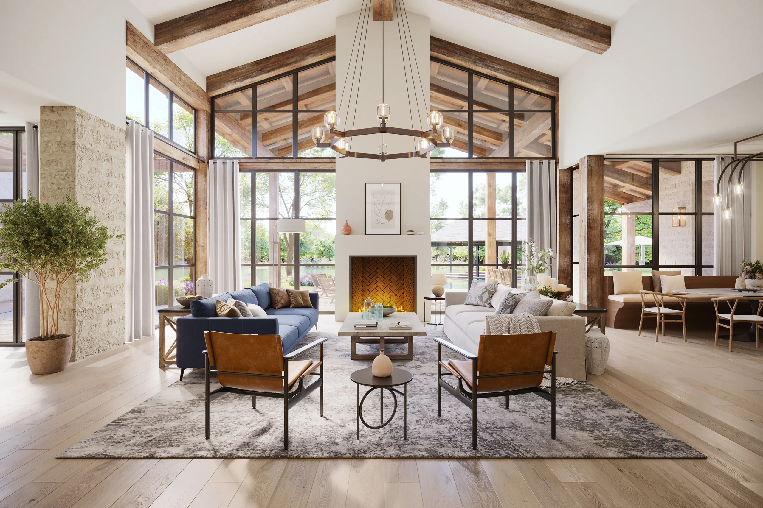 Villa Usa Living Architectural Visualization