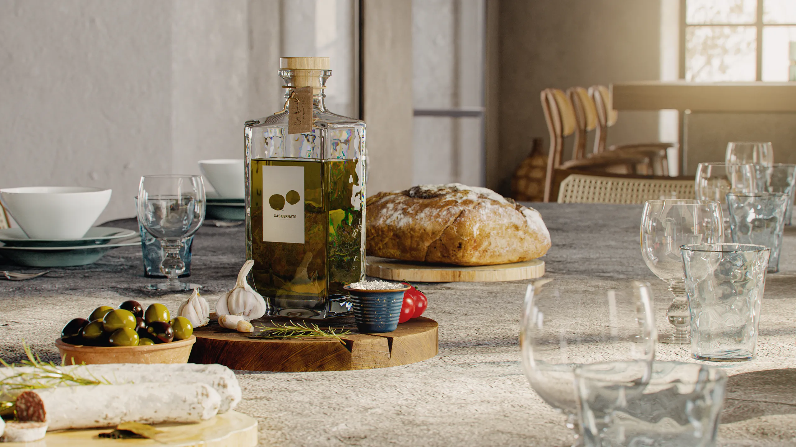 Villa Soller Mallorca Dining Architectural Visualizations