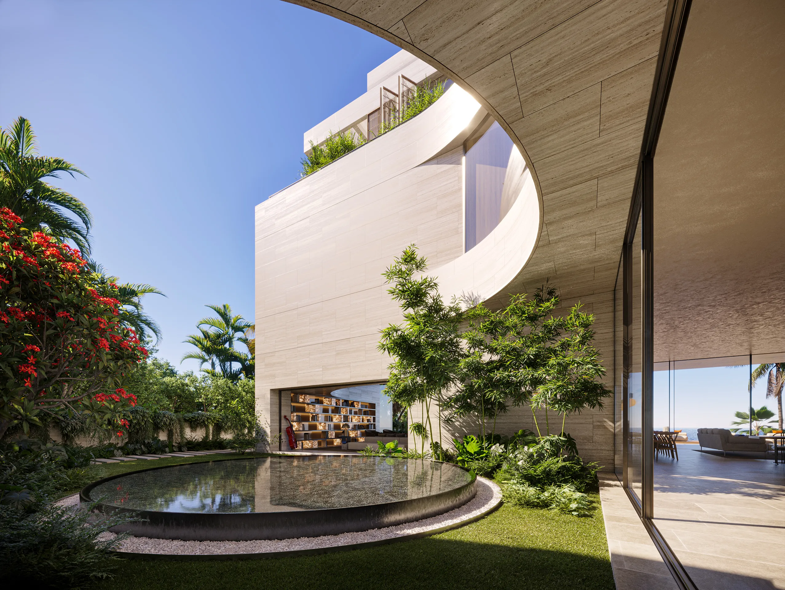 Villa Seafront Dubai Entrance Real Estate Vr