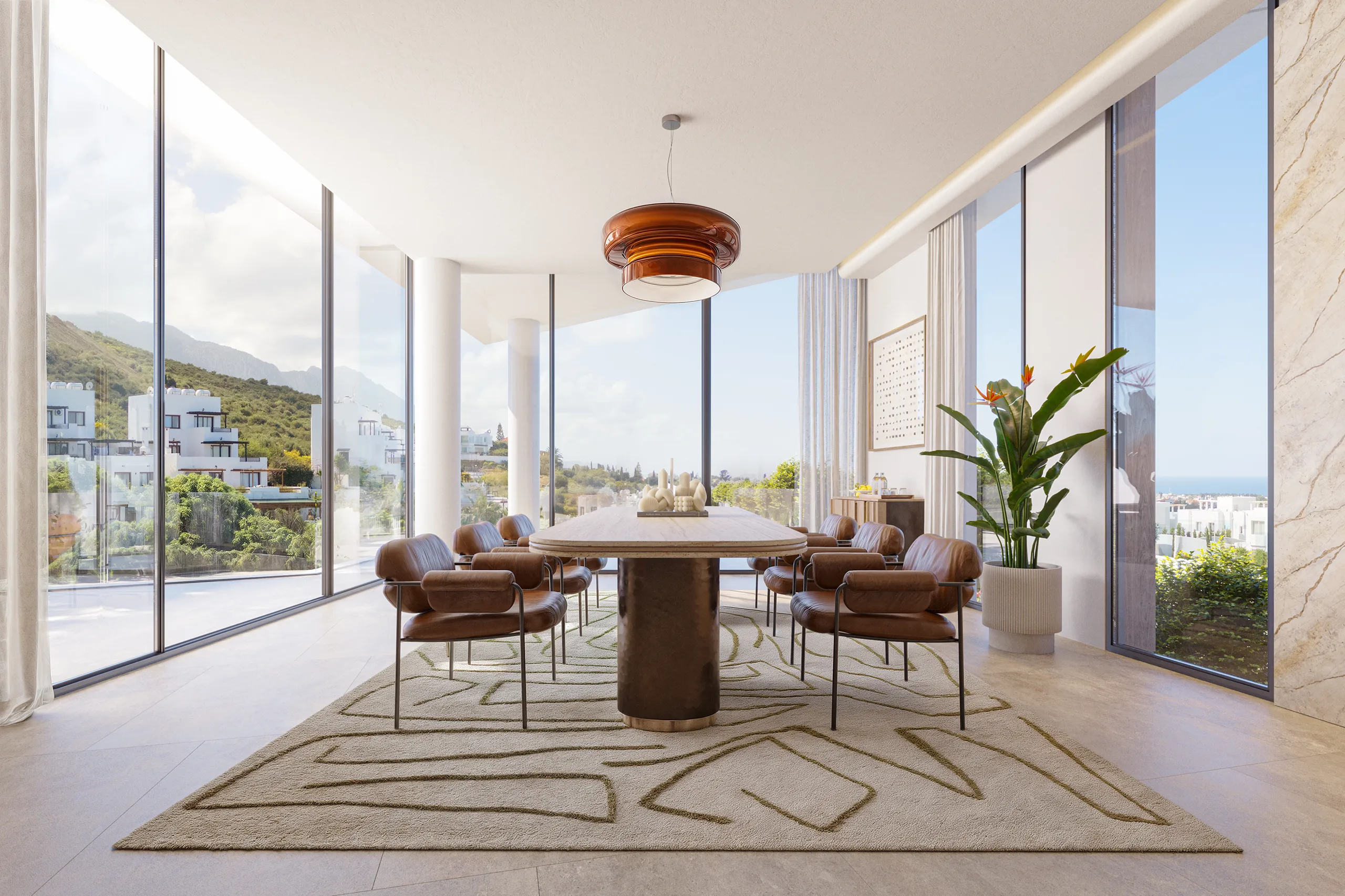 Villa Alsancak Cyprus Comedor Tour Virtual Arquitectura