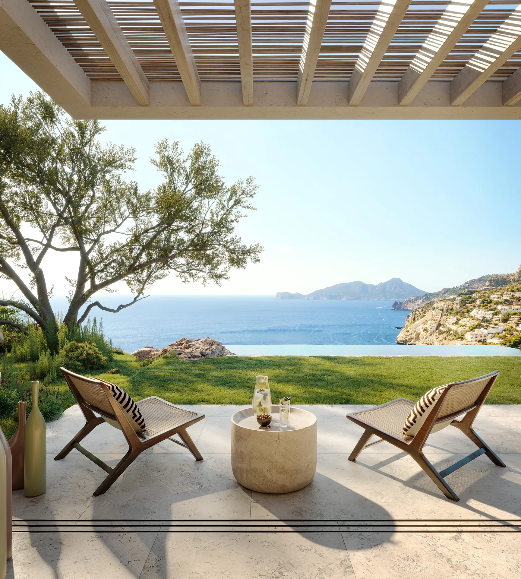House Sunset Andratx Mallorca terrace Architectural Visualisations