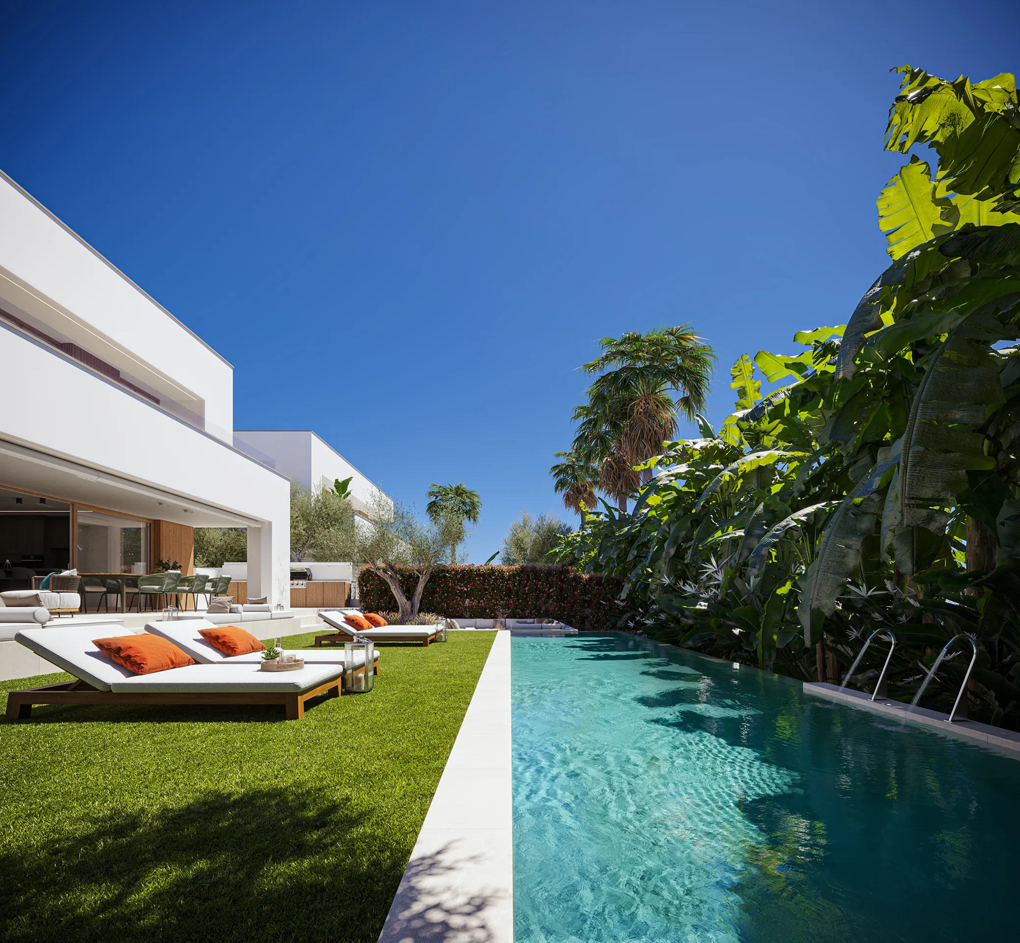 Casa Sitges Barcelona piscina Visualizacion arquitectonicas