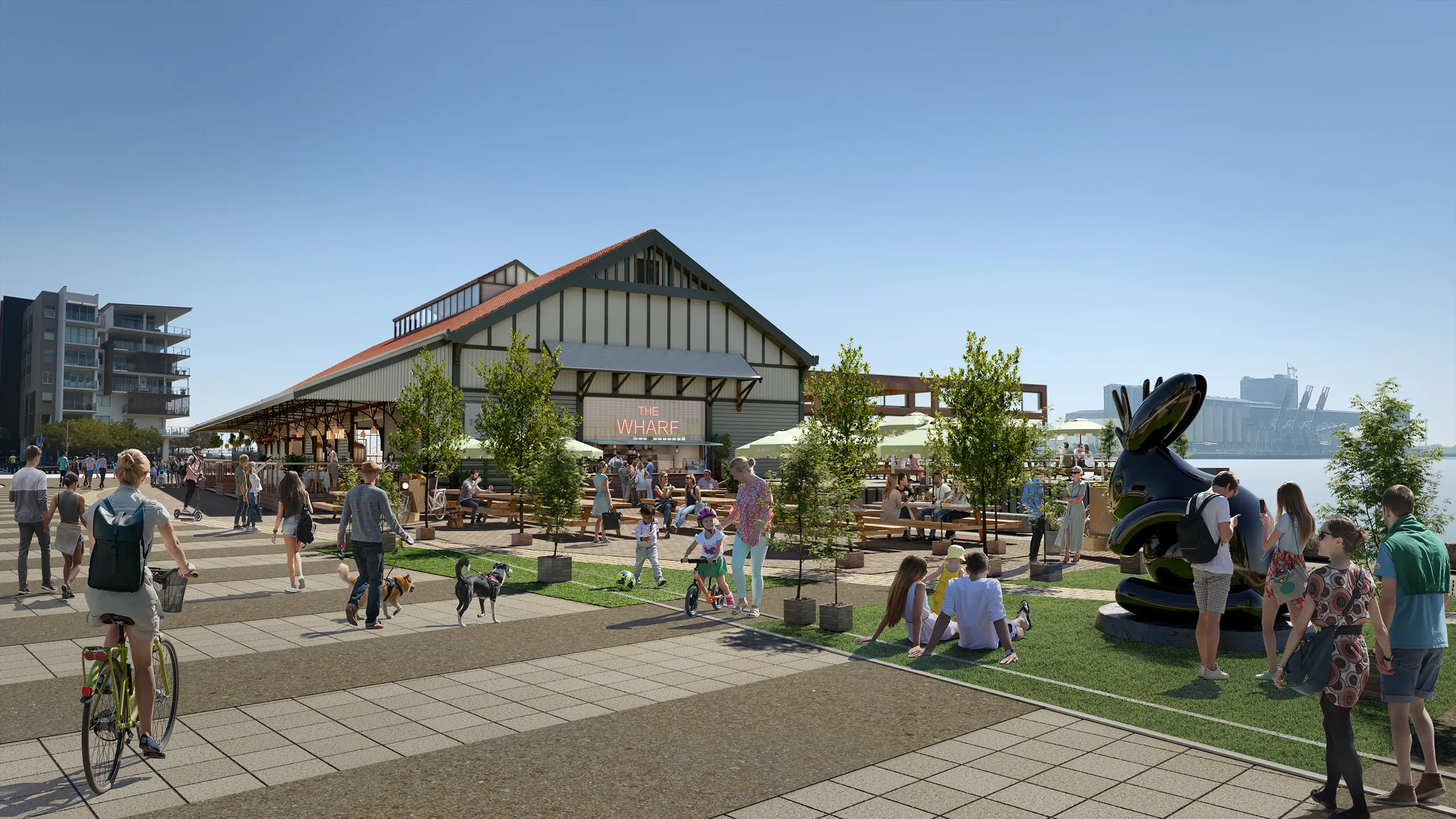 Wharf Restaurant Gold Coast Australia Restaurant Bar Hyperrealistic Visualisation