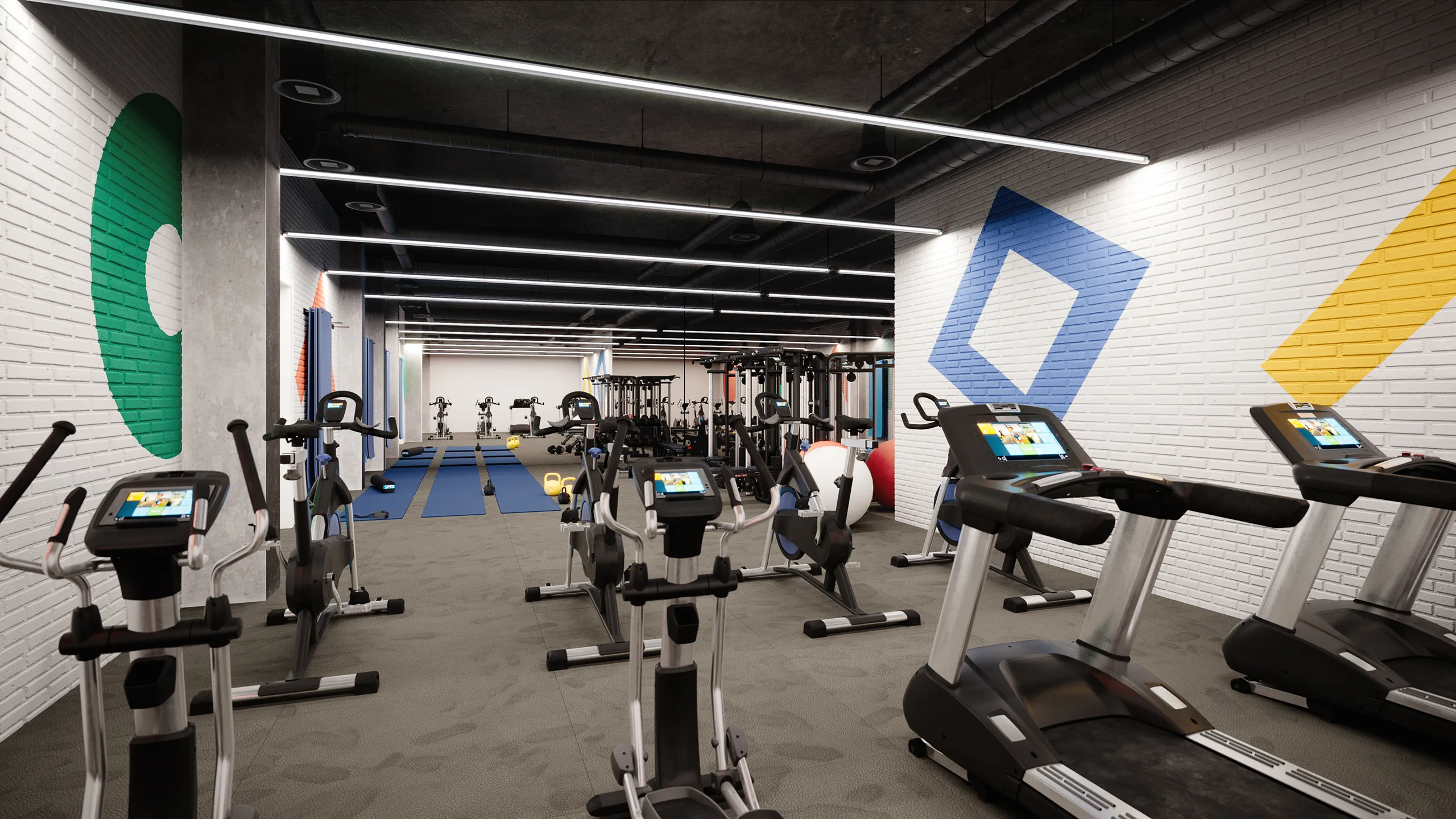 Residencia Aleu Barcelona Gym Architectural Visualization