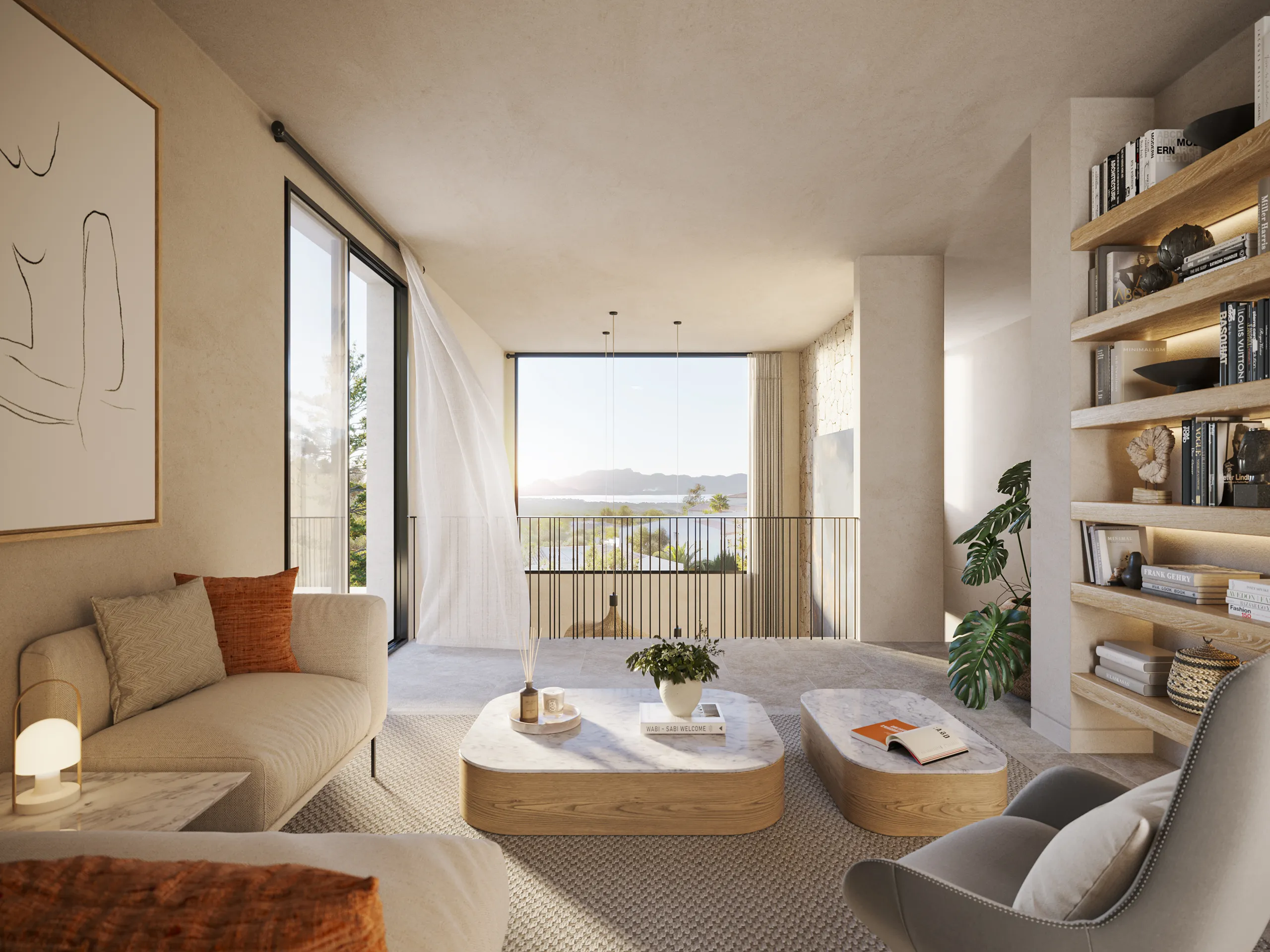 House Alcudia Mallorca Common Areas Architectural Renders