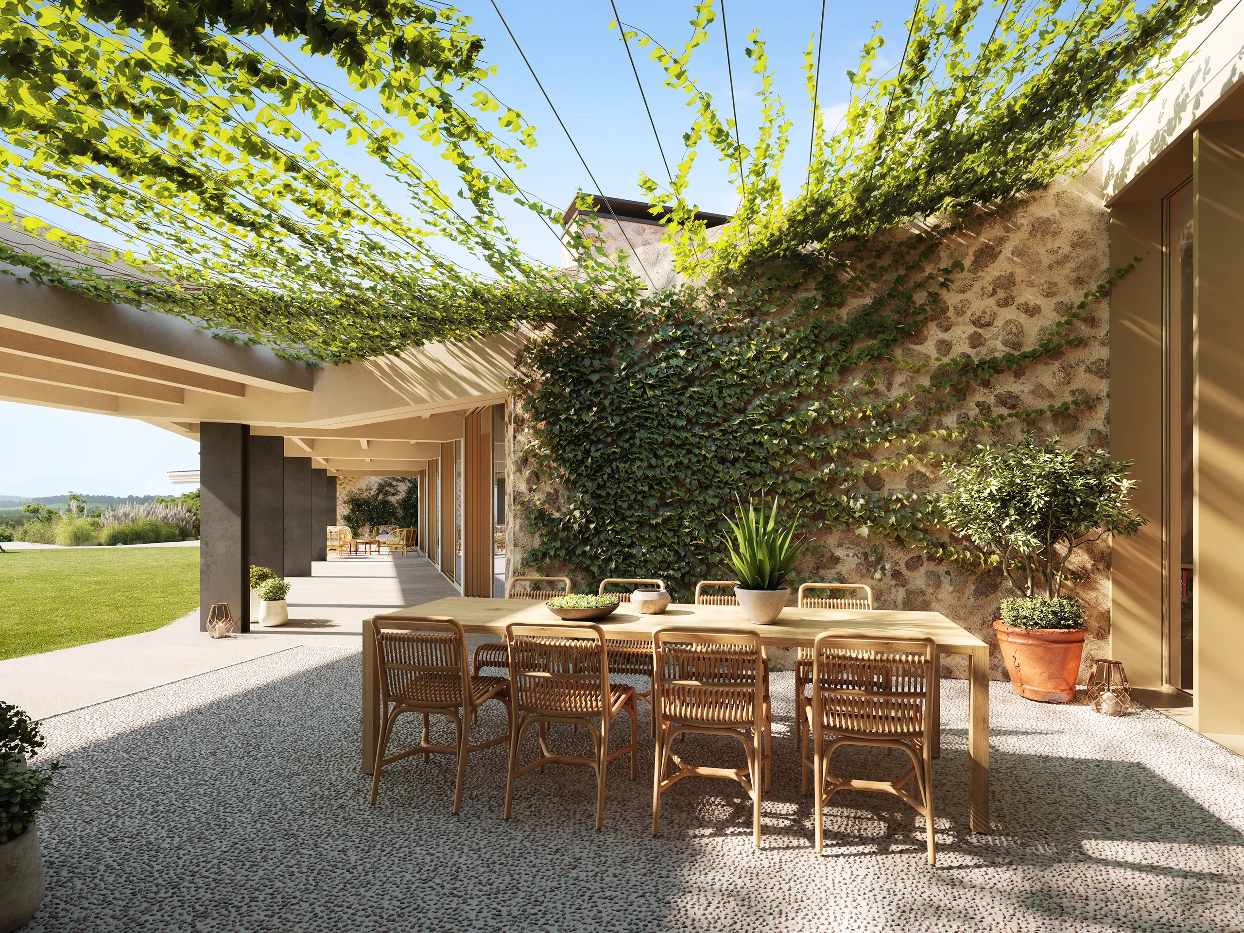 House Bunyola Mallorca Pergola Hyperrealistic Vr