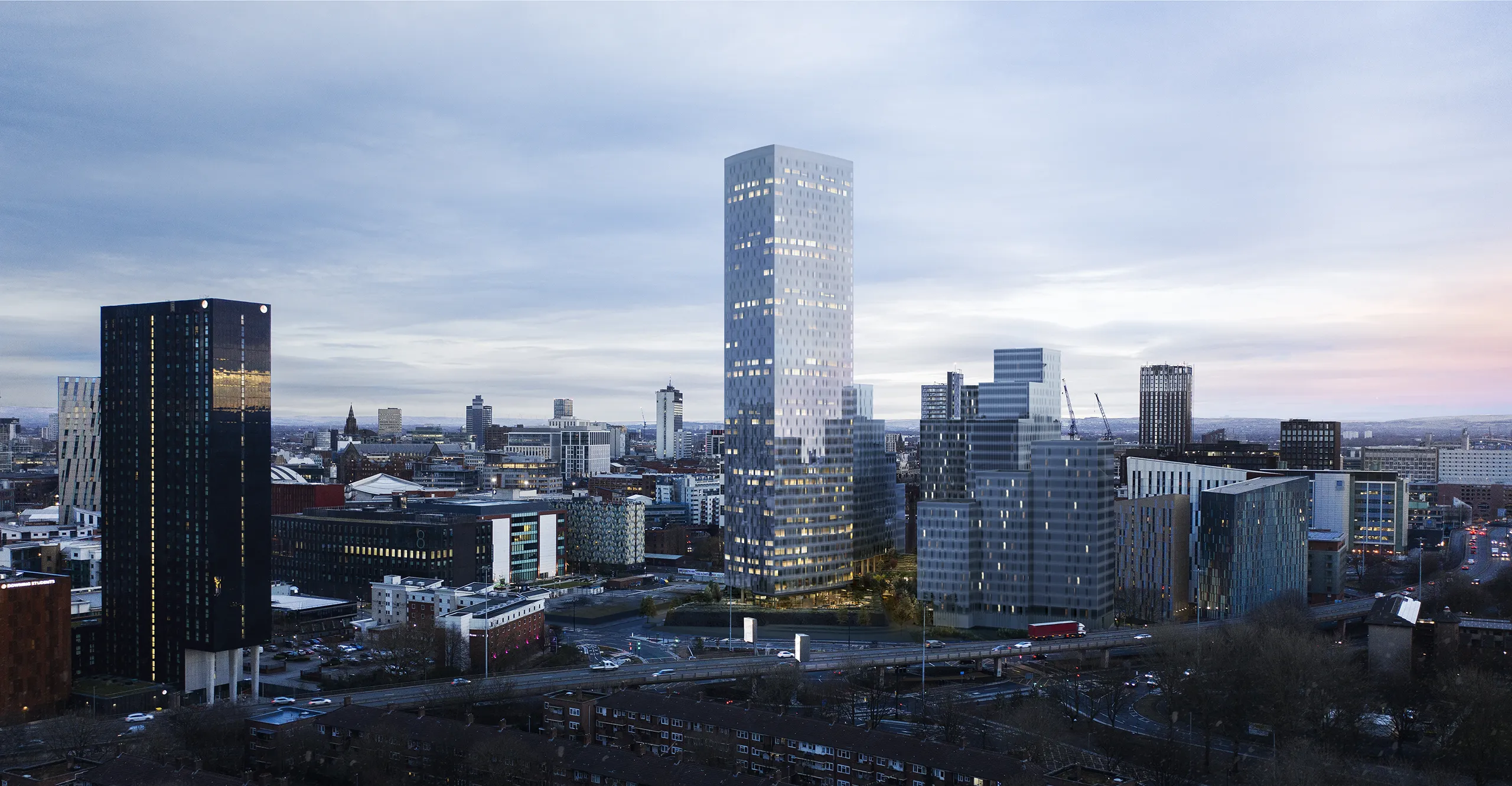 Students Residence Manchester Uk Aerial view Architectural renders