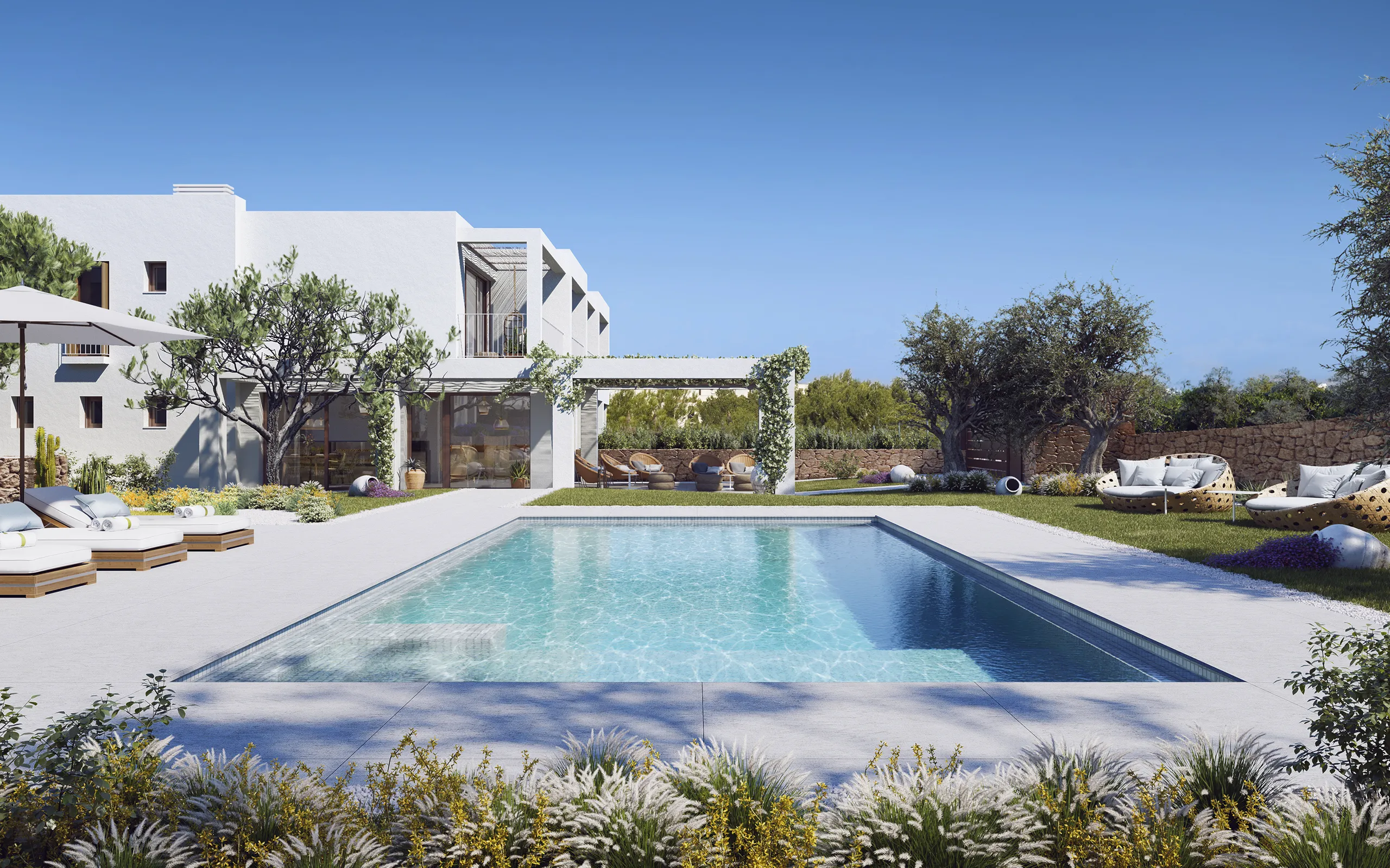 Apartamentos Punta Prima Formentera piscina Branding Inmobiliario Vr
