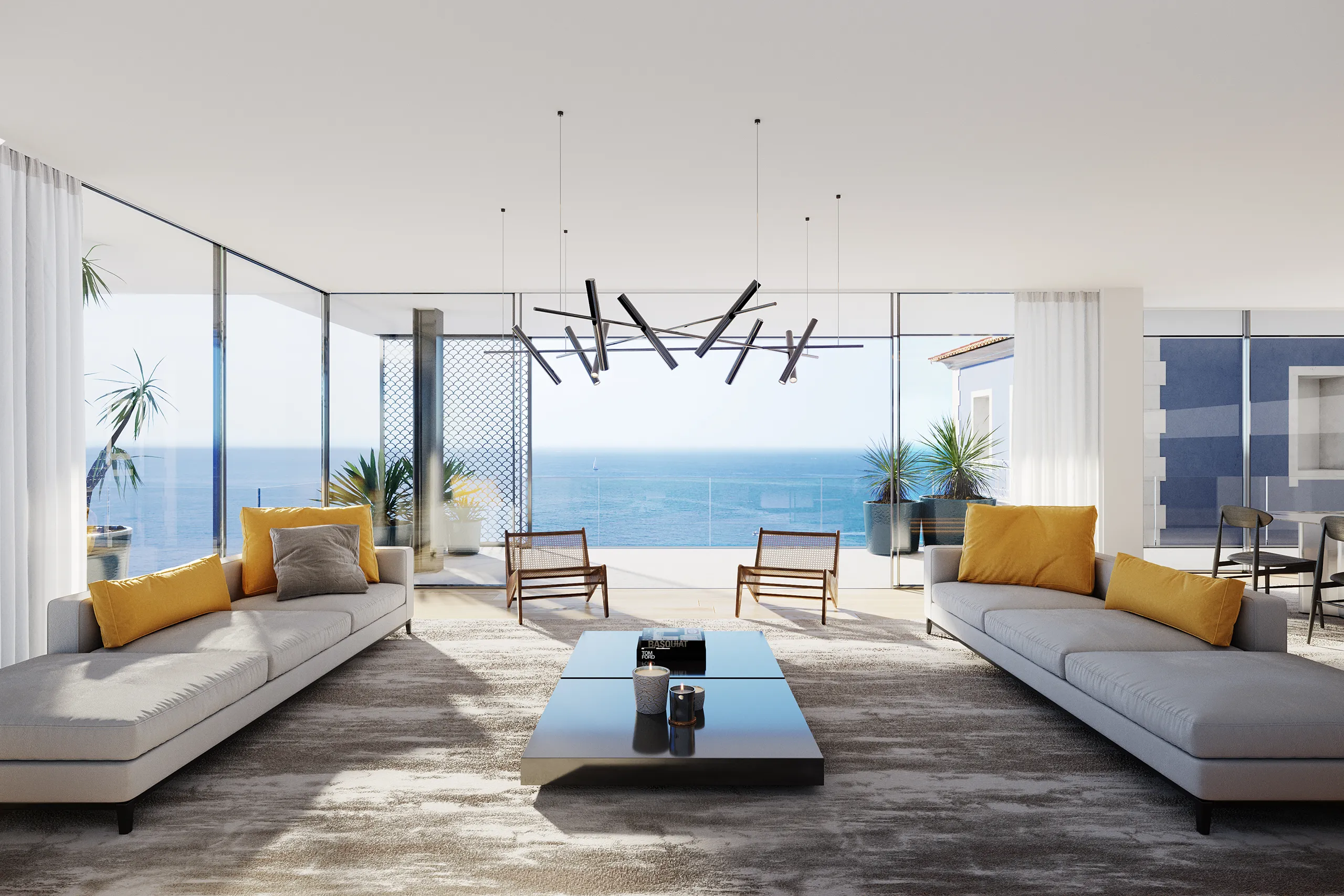 Avencas Housing Lisboa Portugal Living Architectural Visualization