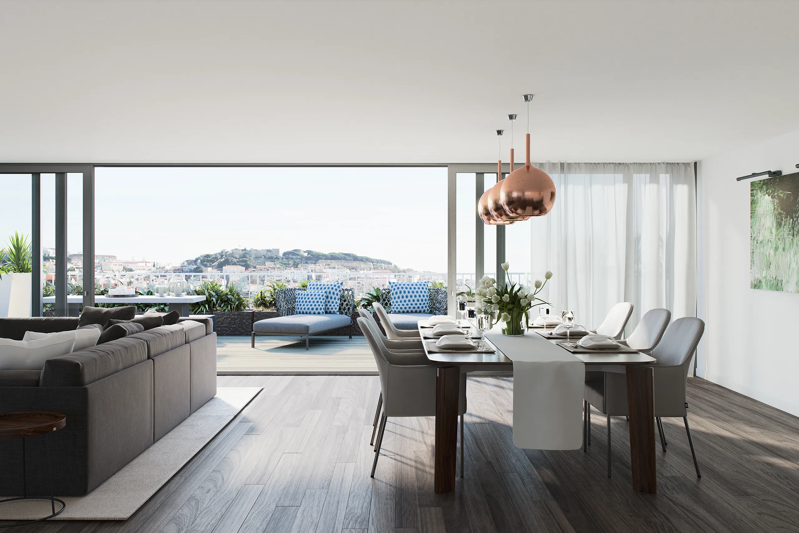apartamentos Lisboa Portugal Comedor Inmobiliario Render