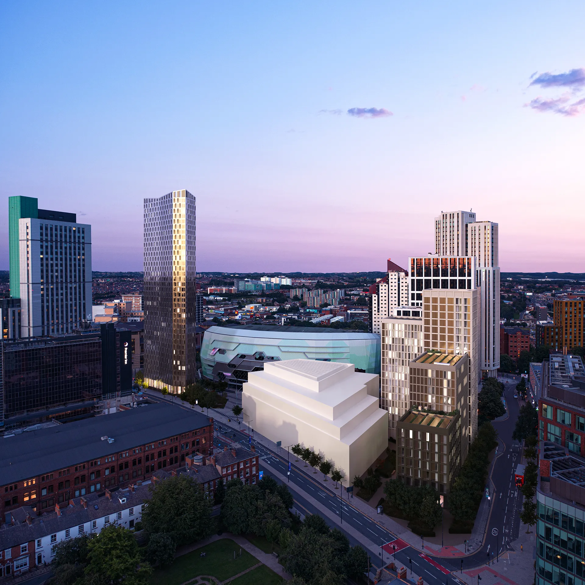 viviendas Merrion Manchester Uk Vista aerea Branding Inmobiliario Vr